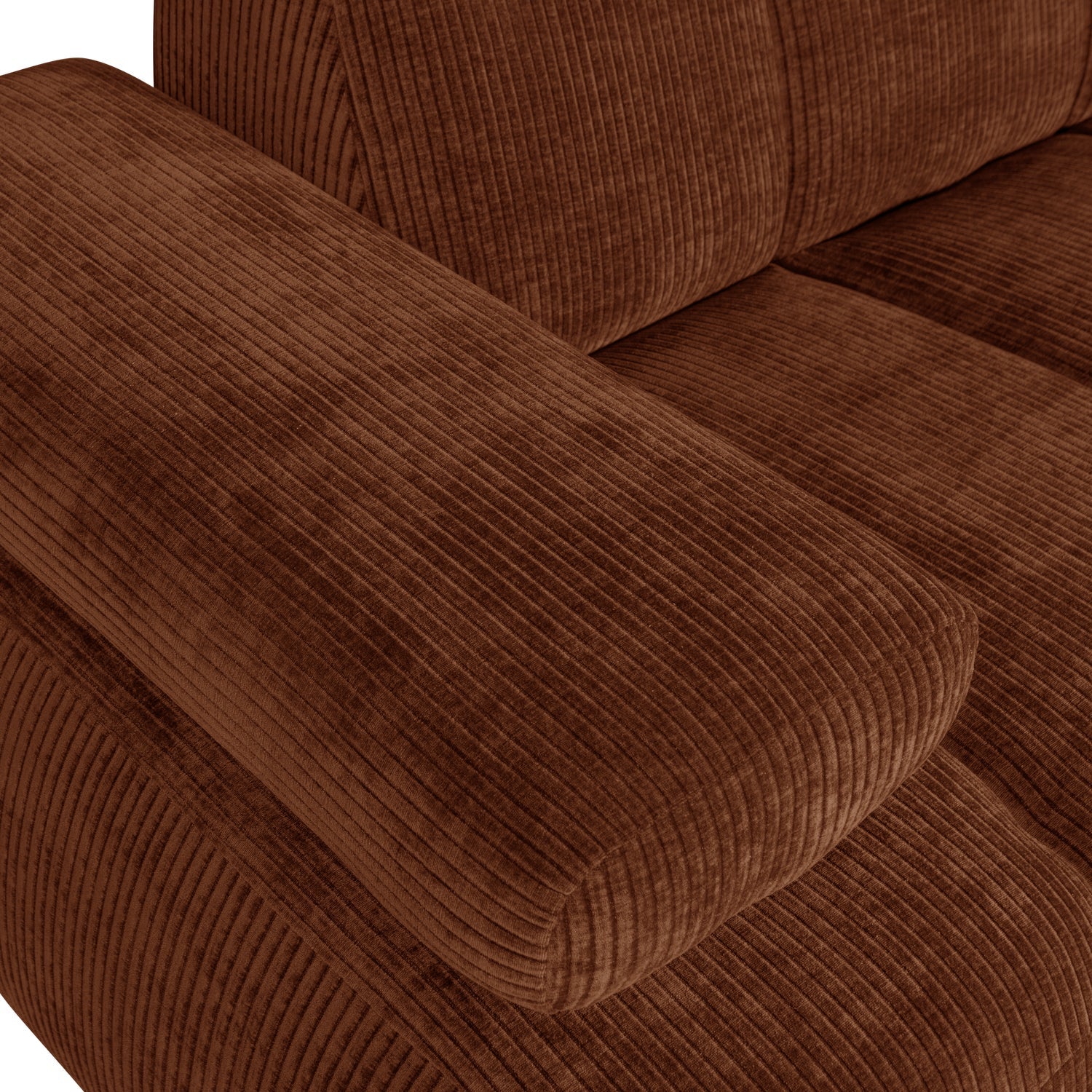 Modulares Sofa MOJO - 1,5-sitziges Element linksseitig braunes Cord