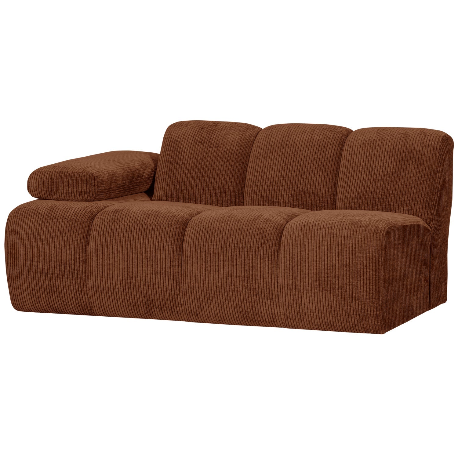 Modulares Sofa MOJO - 1,5-sitziges Element linksseitig braunes Cord