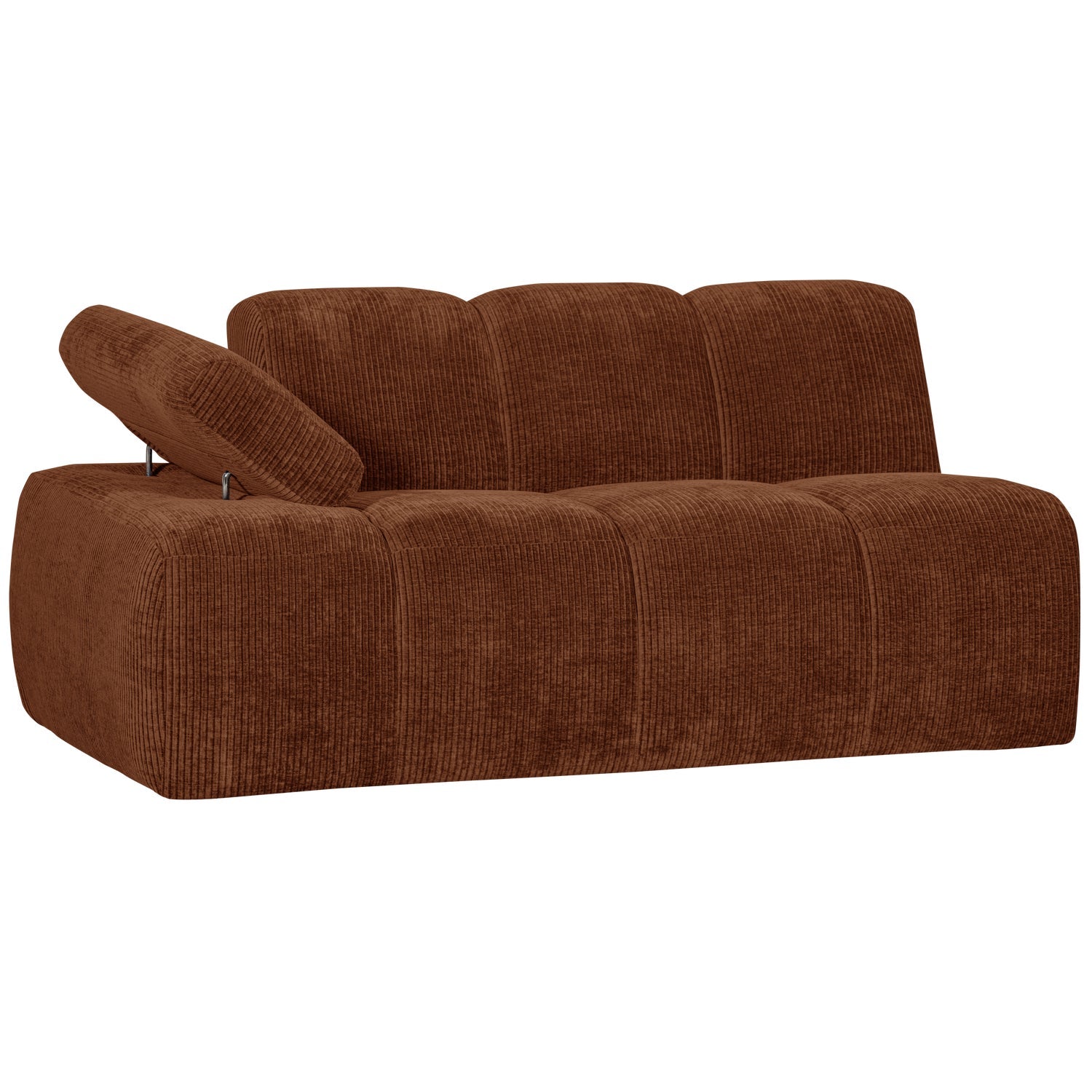 Modulares Sofa MOJO - 1,5-sitziges Element linksseitig braunes Cord