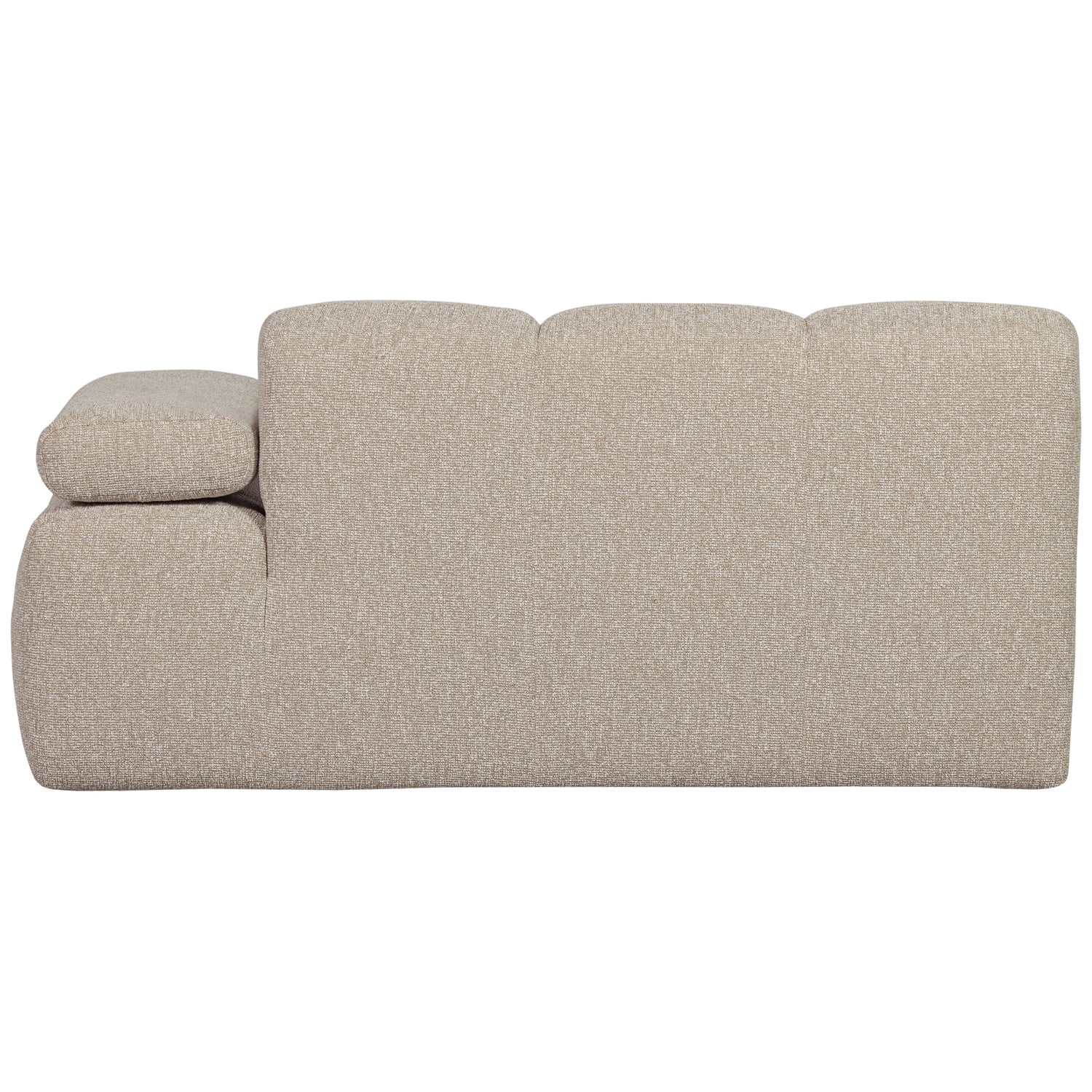 Modulares Sofa MOJO - 1,5-sitziges Element rechtsseitig in beigem Mélange Bouclé
