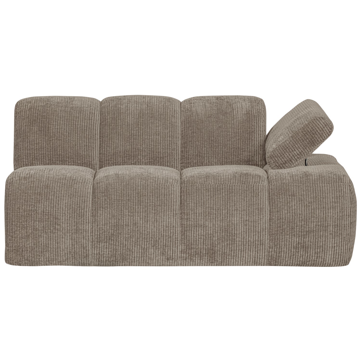 Modulares Sofa MOJO - 1,5-sitziges Element rechtsseitig in dunklem sandfarbenem Cord