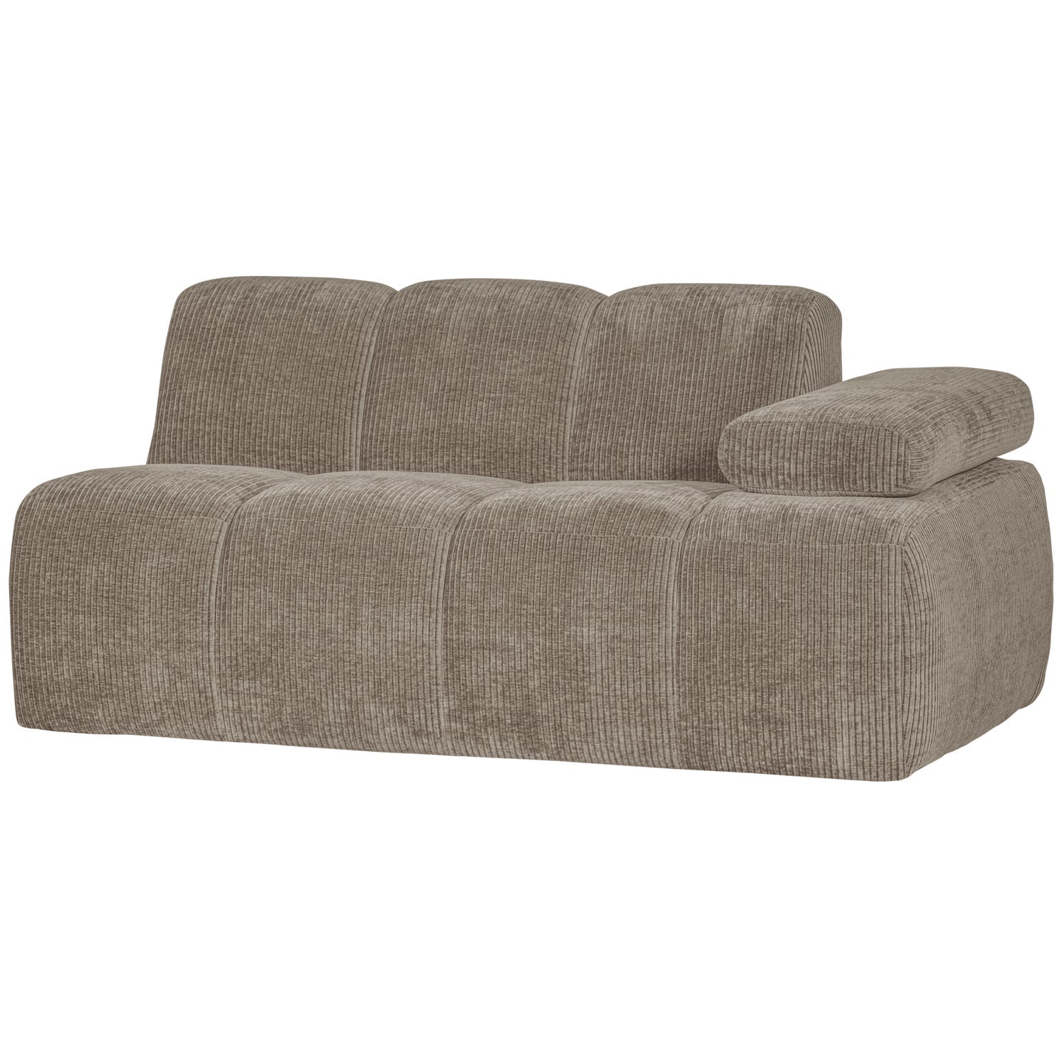 Modulares Sofa MOJO - 1,5-sitziges Element rechtsseitig in dunklem sandfarbenem Cord