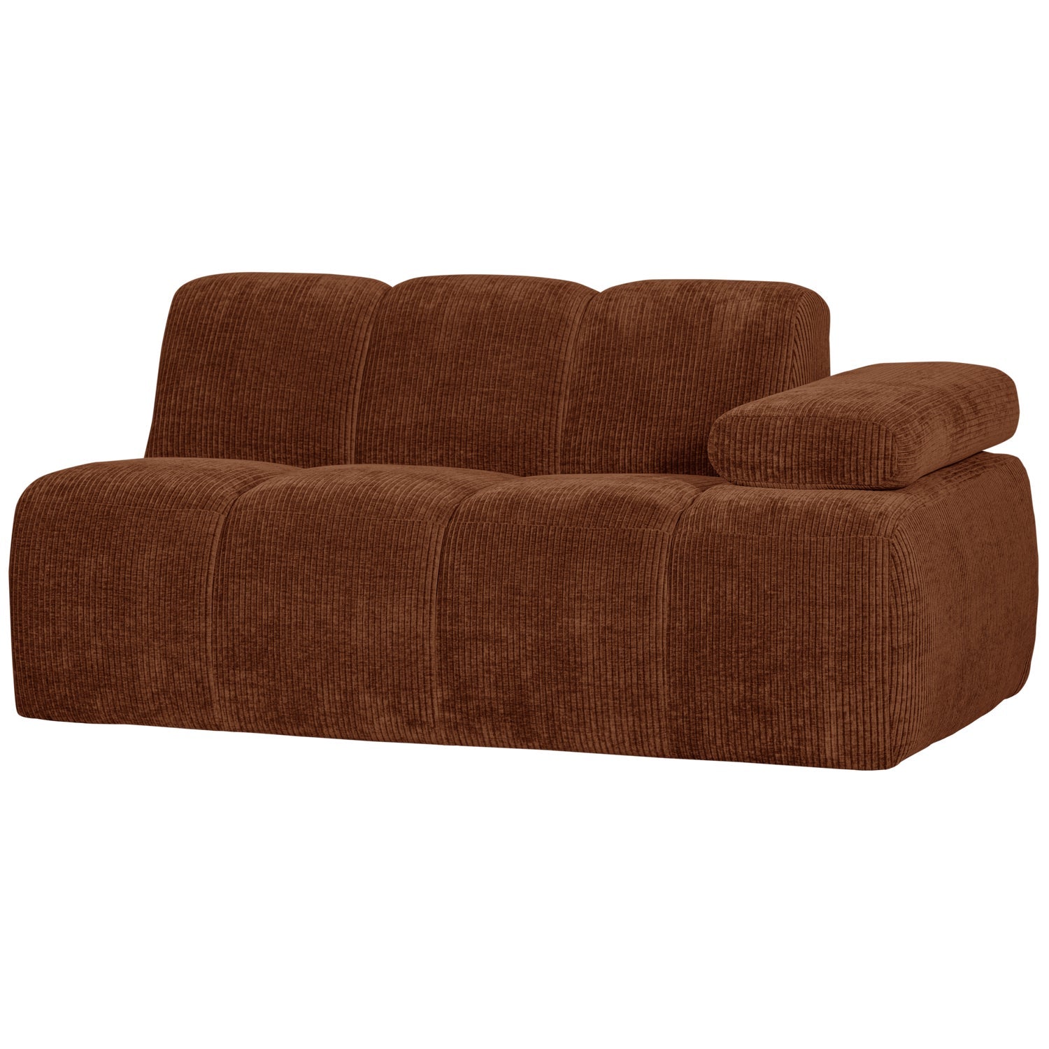 Modulares Sofa MOJO - 1,5-sitziges Element rechtsseitig braunes Cord