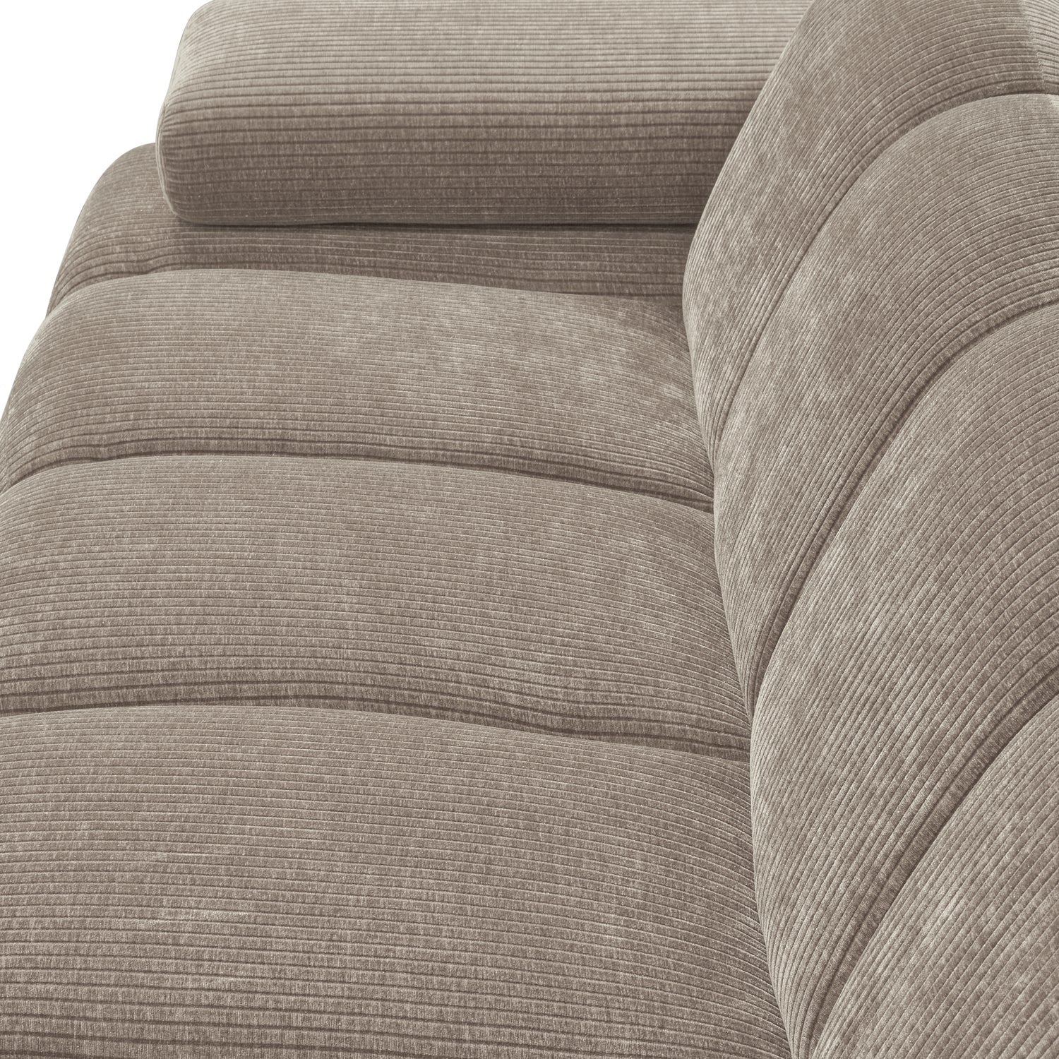 Modulares Sofa MOJO - 2-sitziges Element linksseitig in dunkelsandfarbener Cord-Optik