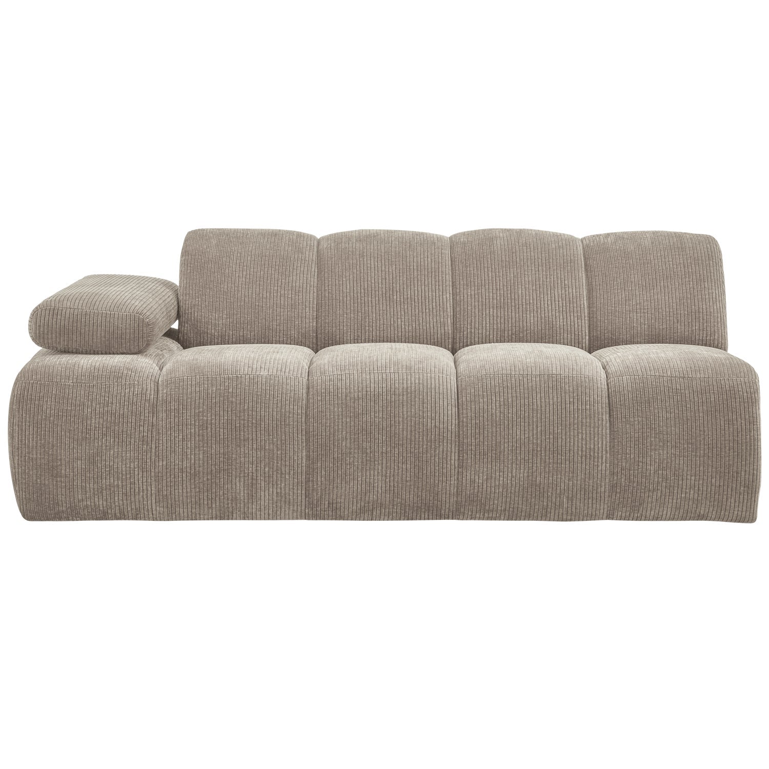 Modulares Sofa MOJO - 2-sitziges Element linksseitig in dunkelsandfarbener Cord-Optik