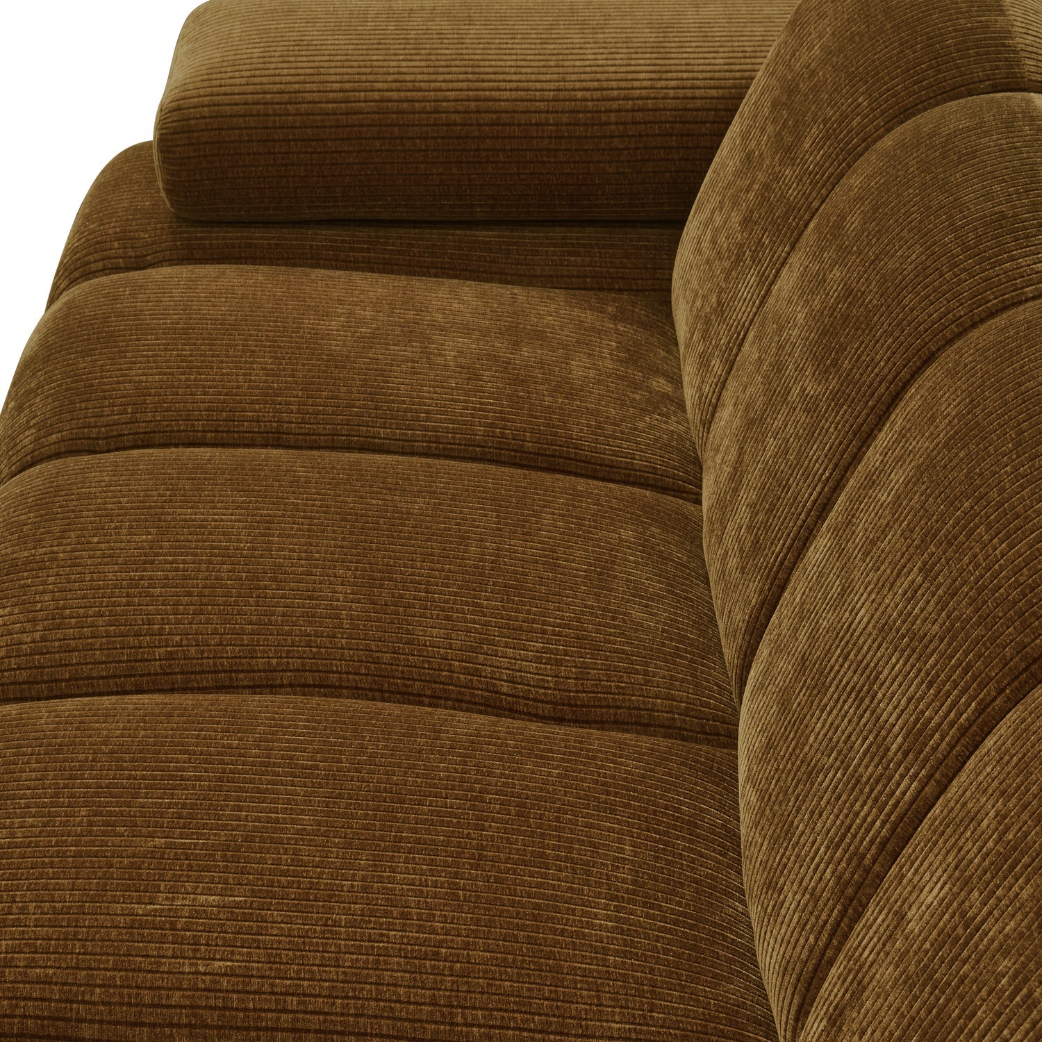Modulares Sofa MOJO - 2-sitziges Element linksseitig dunkel honigfarbenes Cord