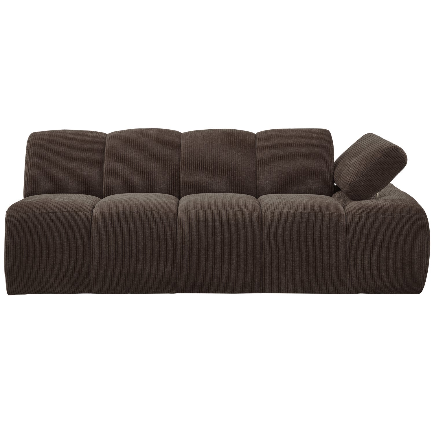 Modulares Sofa MOJO - 2-sitziges Element rechtsseitig dunkelbraun Cord
