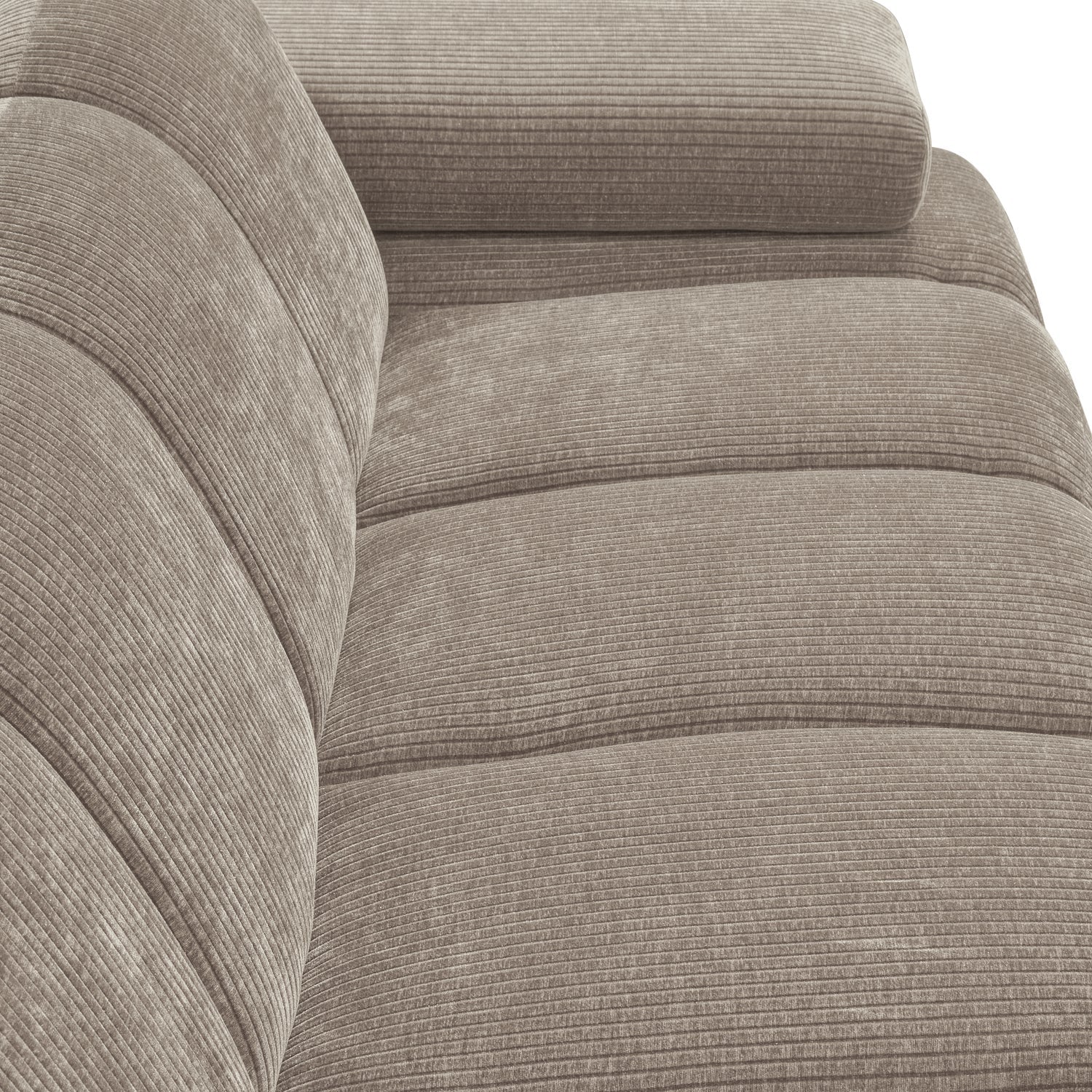 Modulares Sofa MOJO - 2-sitziges Element rechtsseitig in dunklem sandfarbenem Cord
