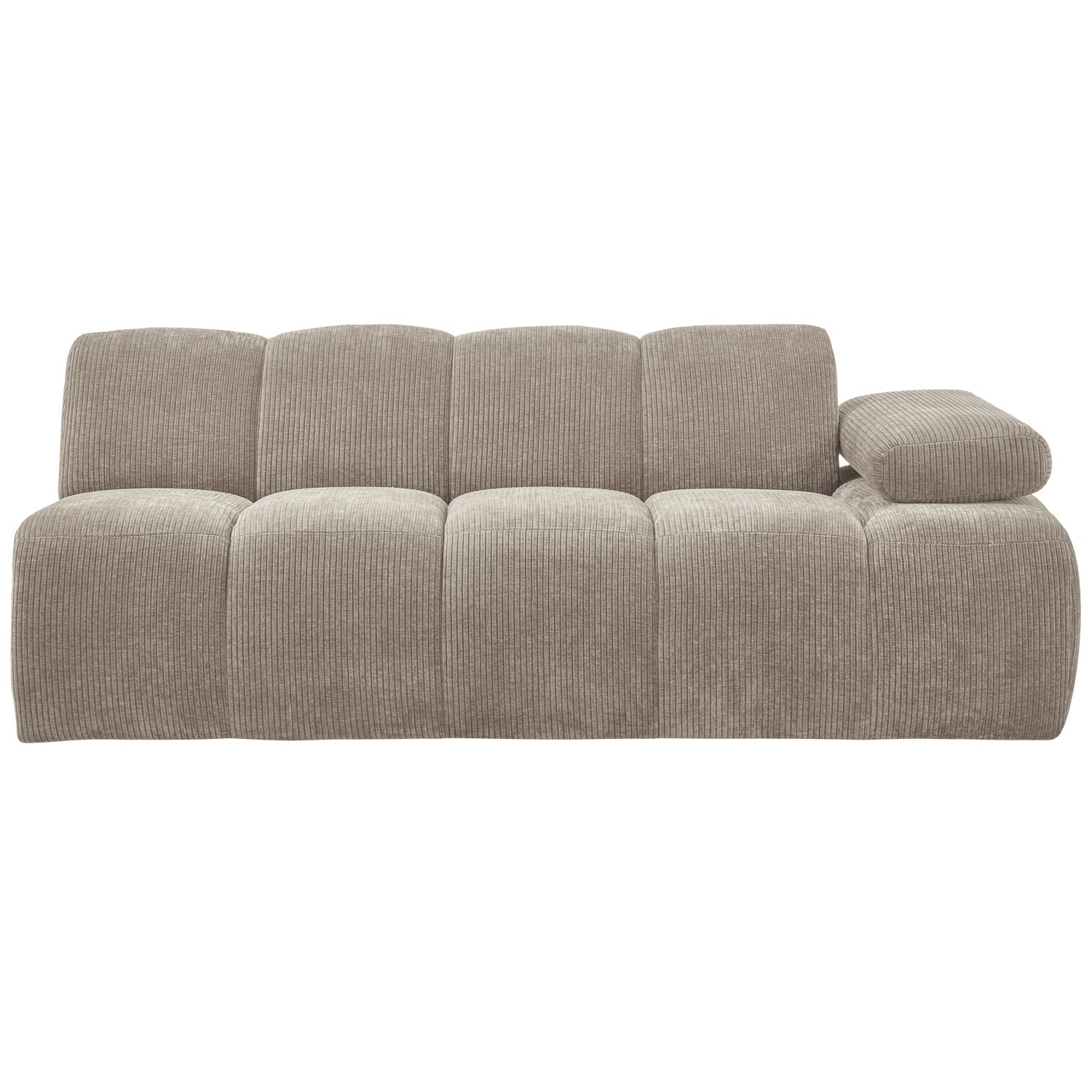 Modulares Sofa MOJO - 2-sitziges Element rechtsseitig in dunklem sandfarbenem Cord