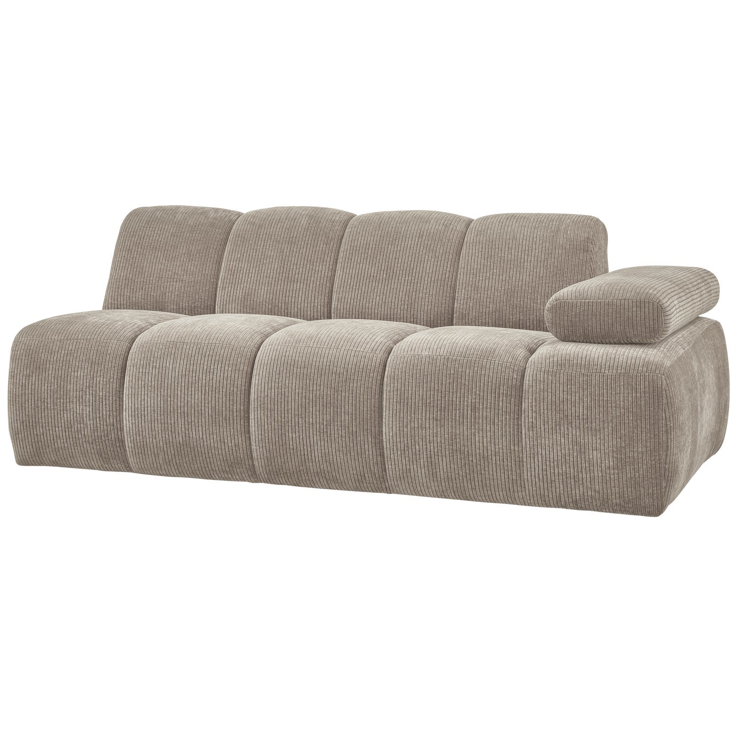 Modulares Sofa MOJO - 2-sitziges Element rechtsseitig in dunklem sandfarbenem Cord
