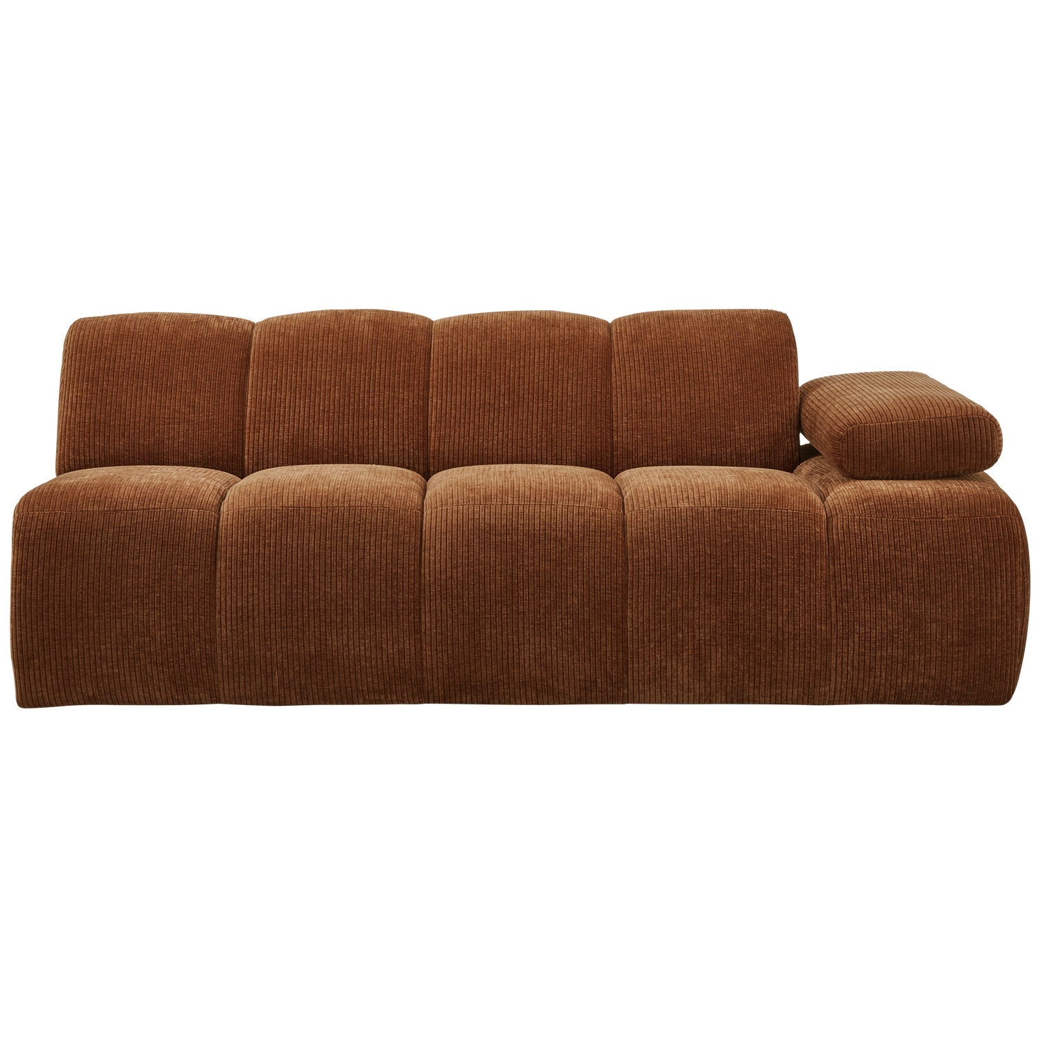 Modulsofa MOJO - 2-sitziges Element rechtsseitig braunes Cord