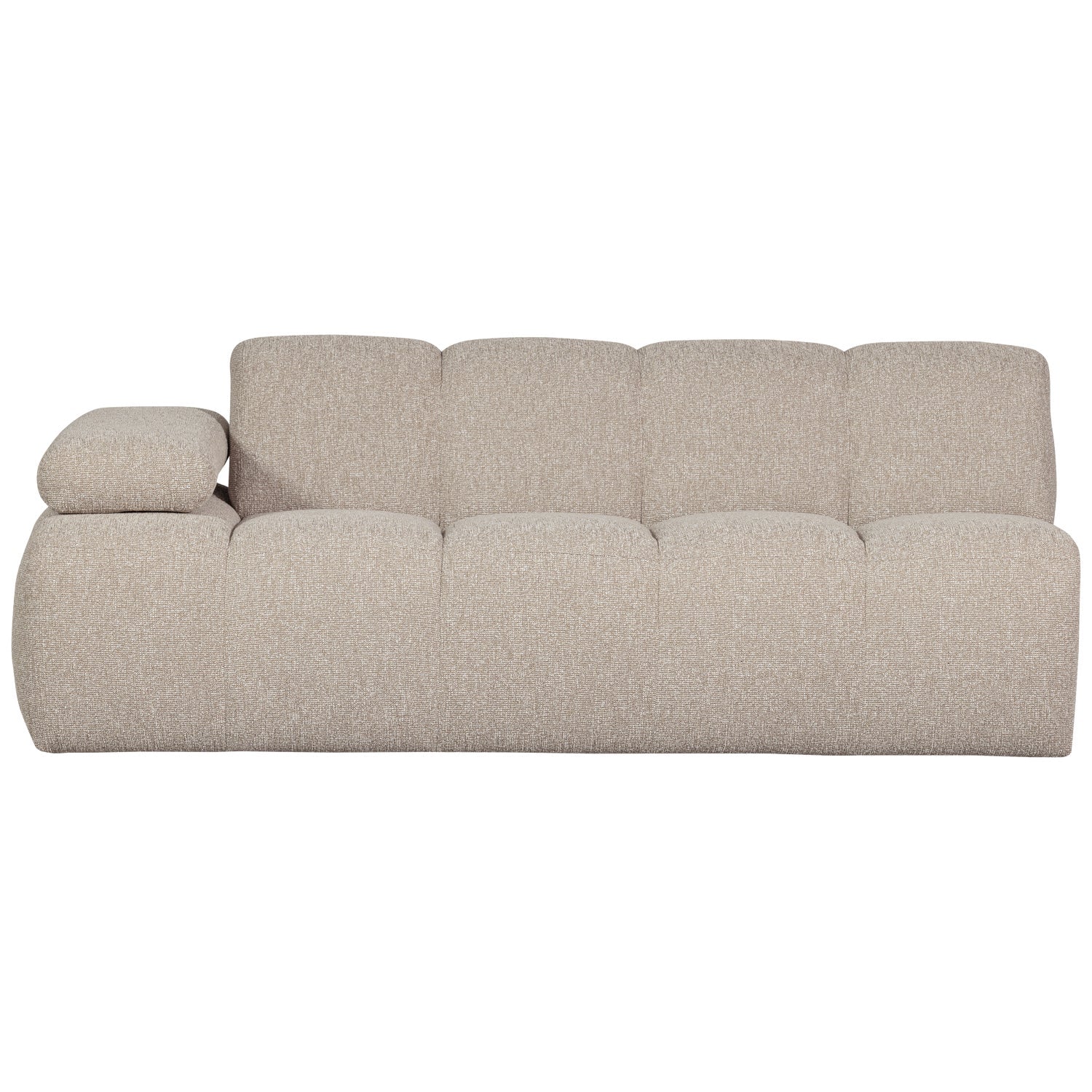 Modulares Sofa MOJO - 2-sitziges Element linksseitig in beigem Mélange Bouclé