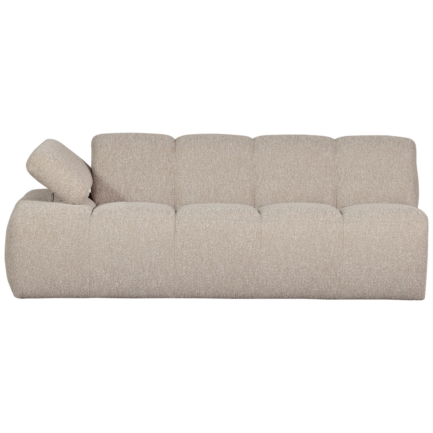 Modulares Sofa MOJO - 2-sitziges Element linksseitig in beigem Mélange Bouclé