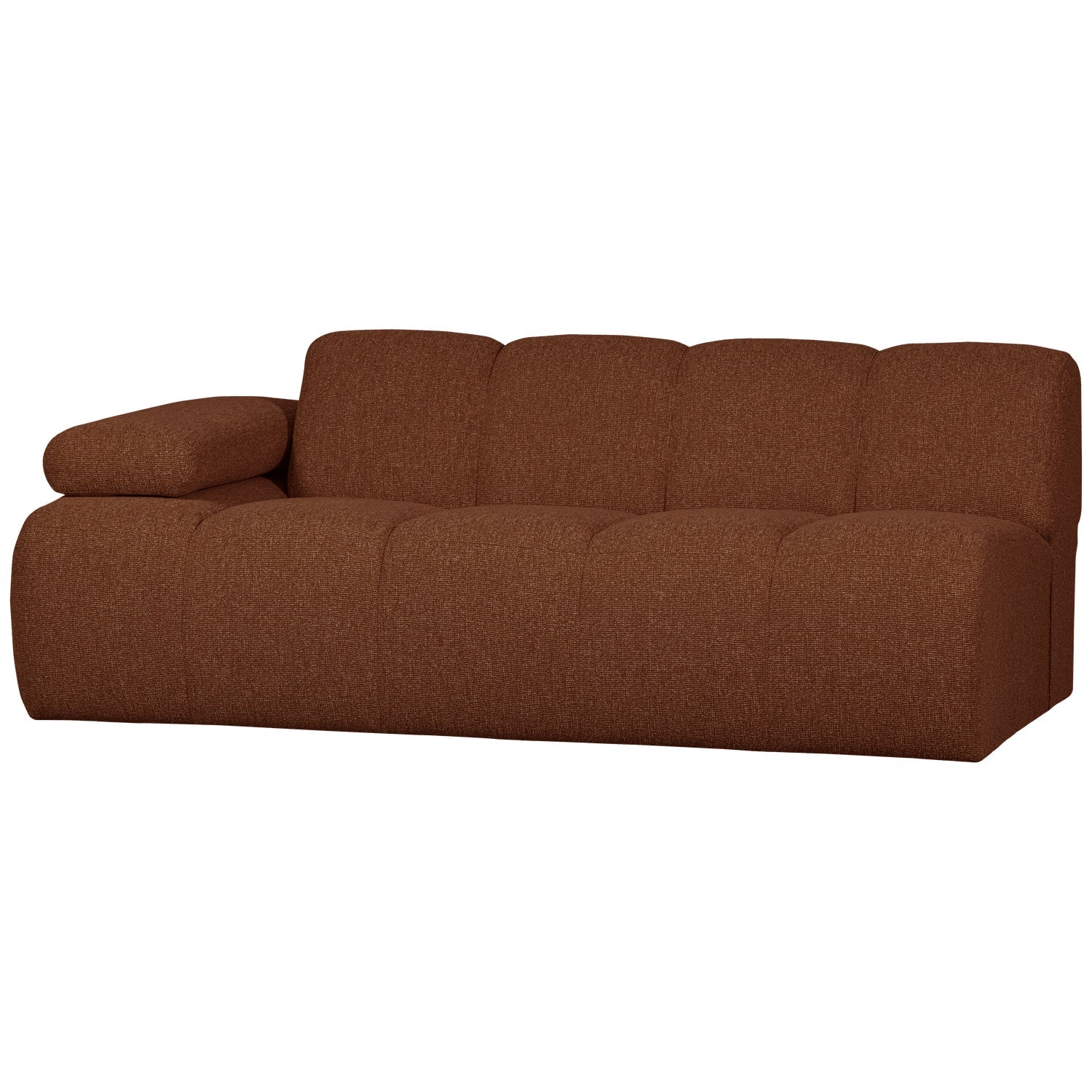 Modulaire bank MOJO - 2-zits element links ruw bruin bouclé
