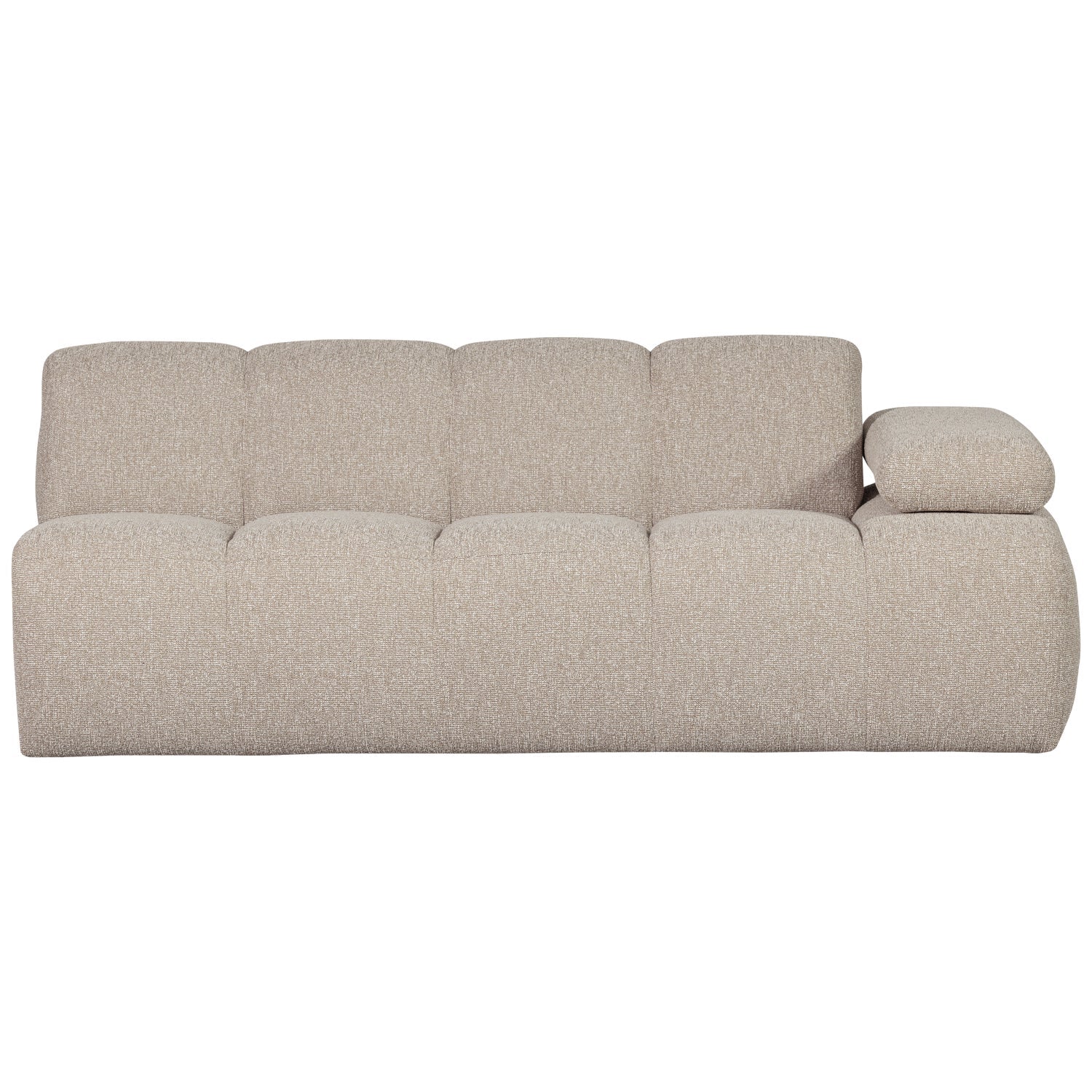 Modulares Sofa MOJO - 2-sitziges Element rechtsseitig in beigem Melange Bouclé