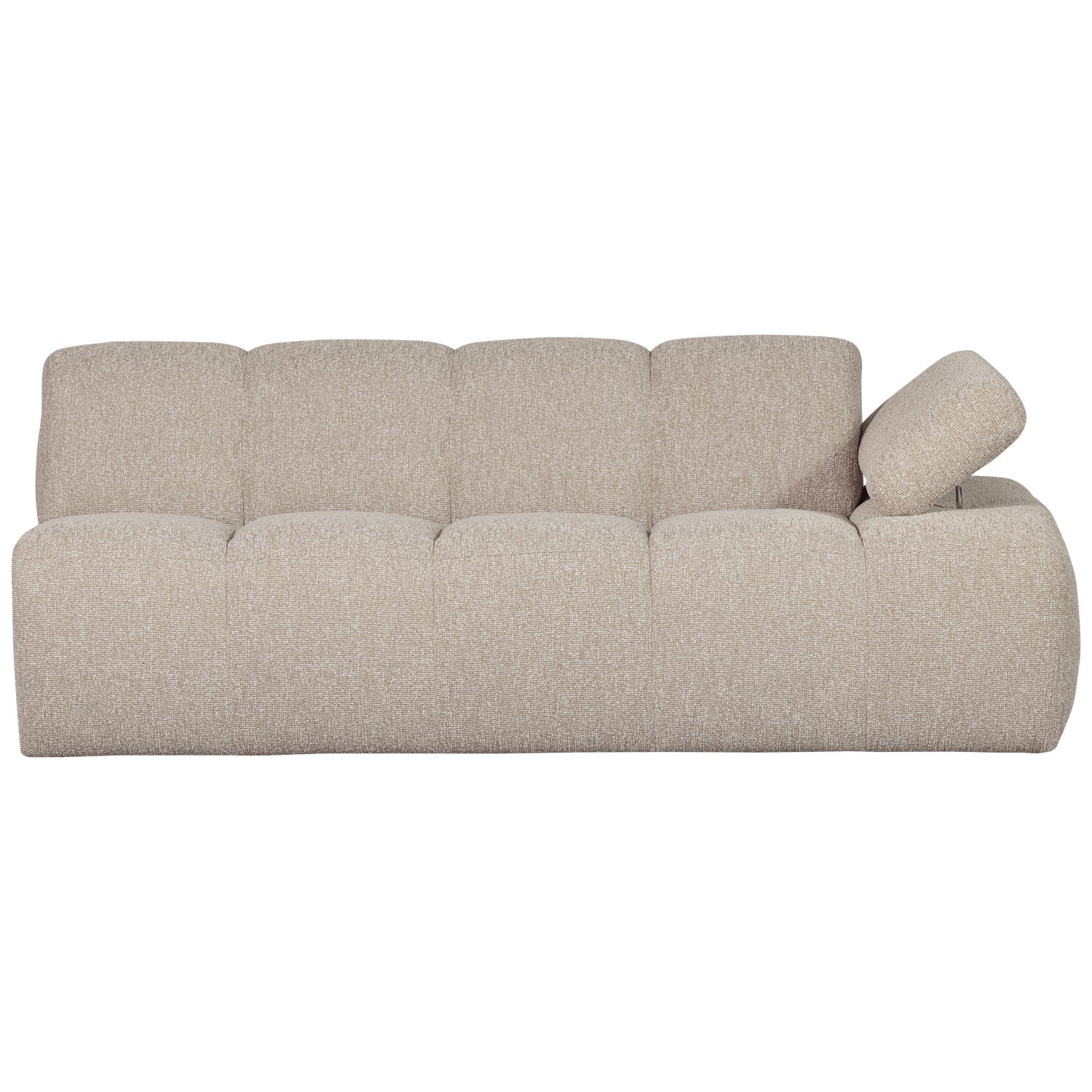 Modulares Sofa MOJO - 2-sitziges Element rechtsseitig in beigem Melange Bouclé