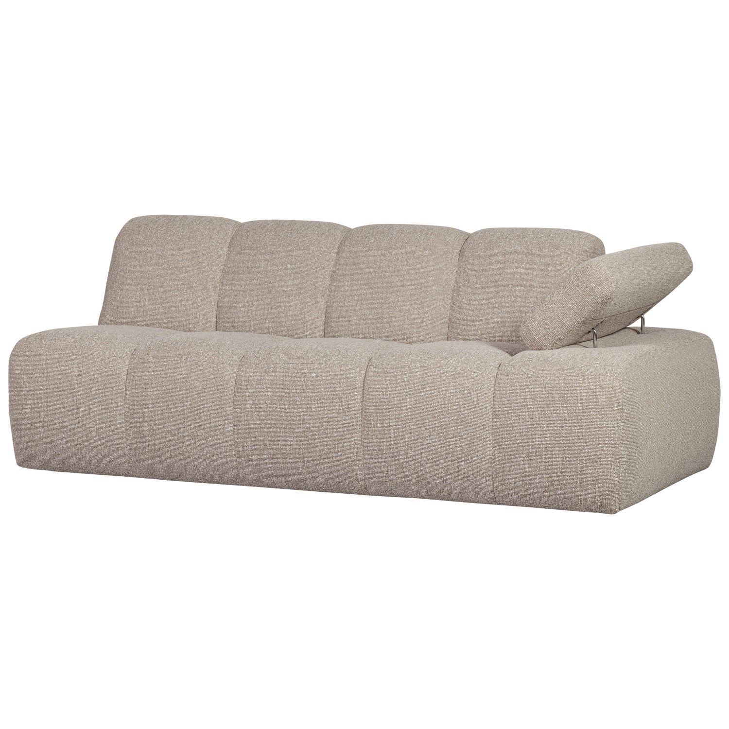Modulares Sofa MOJO - 2-sitziges Element rechtsseitig in beigem Melange Bouclé