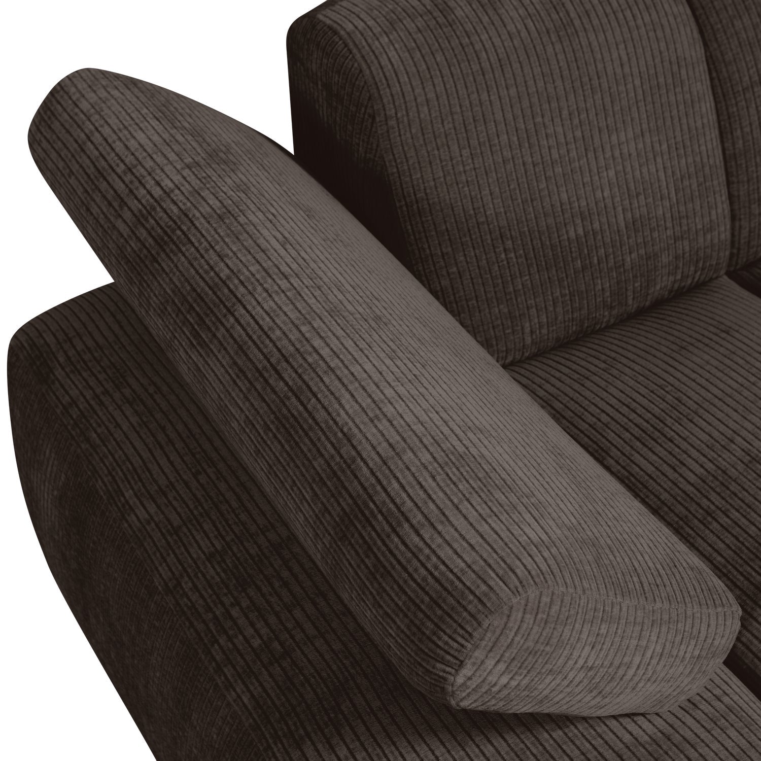 Modulsofa MOJO - linksseitiger Chaiselongue in dunkelbraunem Cord