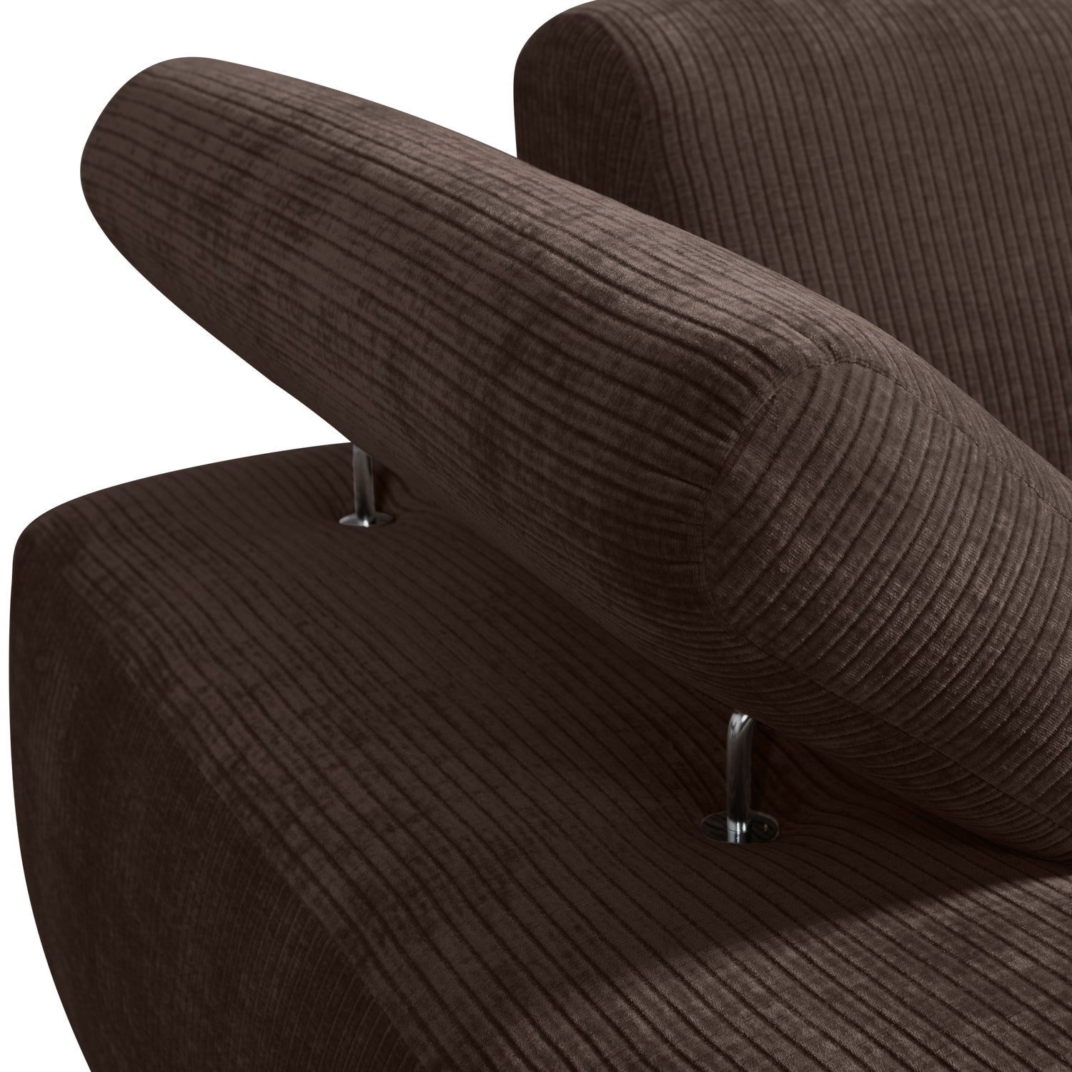 Modulsofa MOJO - linksseitiger Chaiselongue in dunkelbraunem Cord