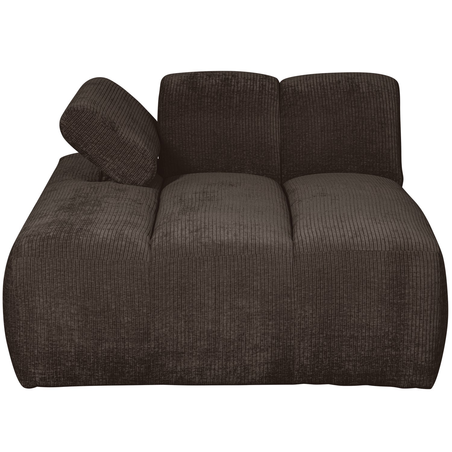 Modulsofa MOJO - linksseitiger Chaiselongue in dunkelbraunem Cord