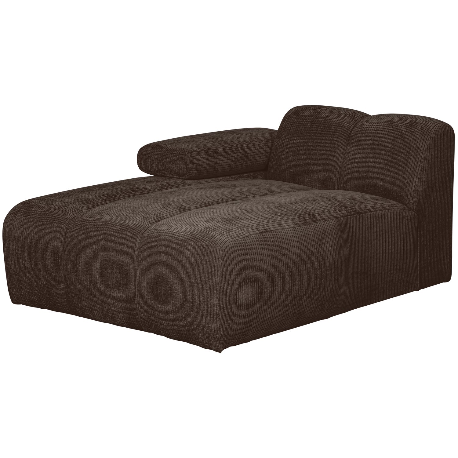 Modulsofa MOJO - linksseitiger Chaiselongue in dunkelbraunem Cord