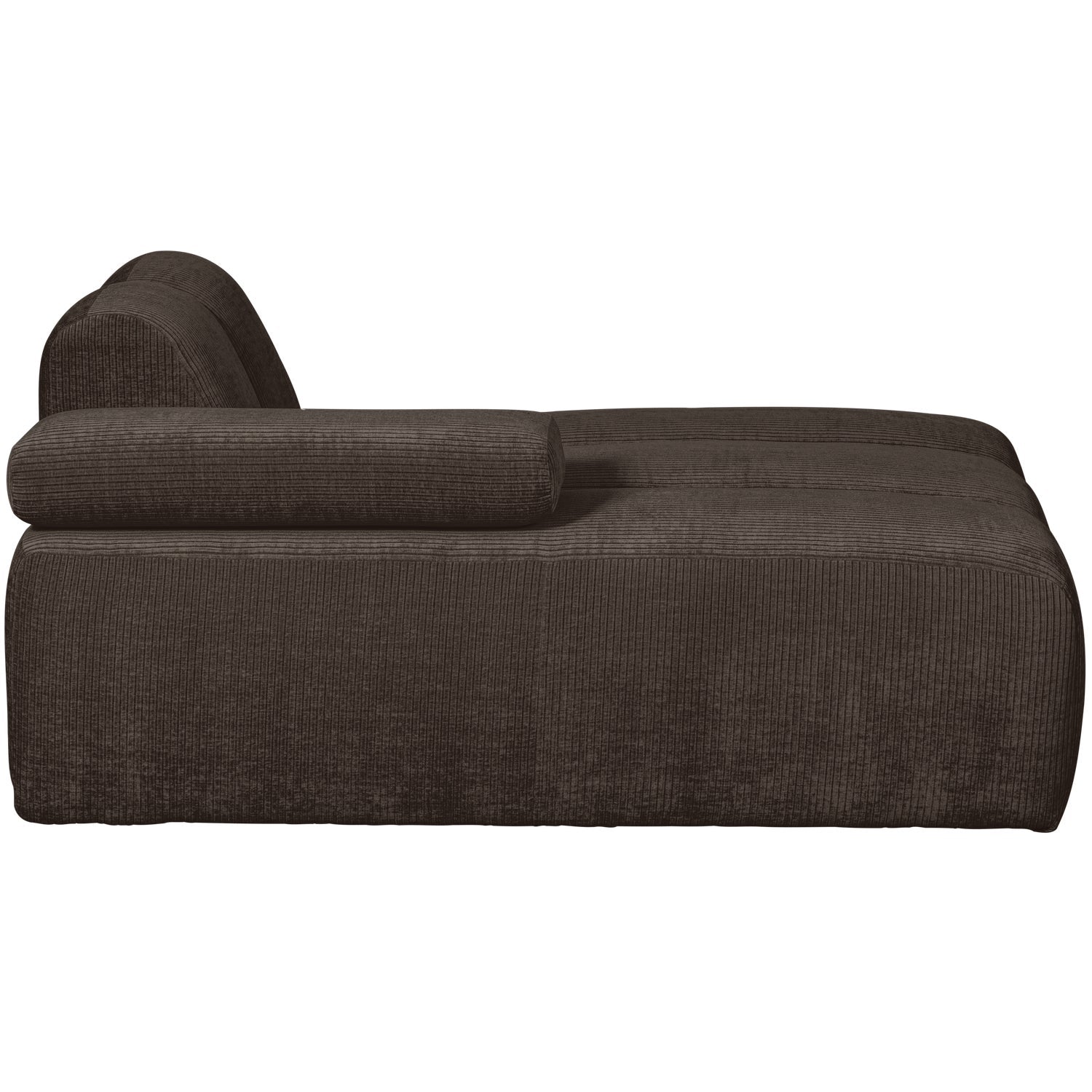Modulsofa MOJO - linksseitiger Chaiselongue in dunkelbraunem Cord