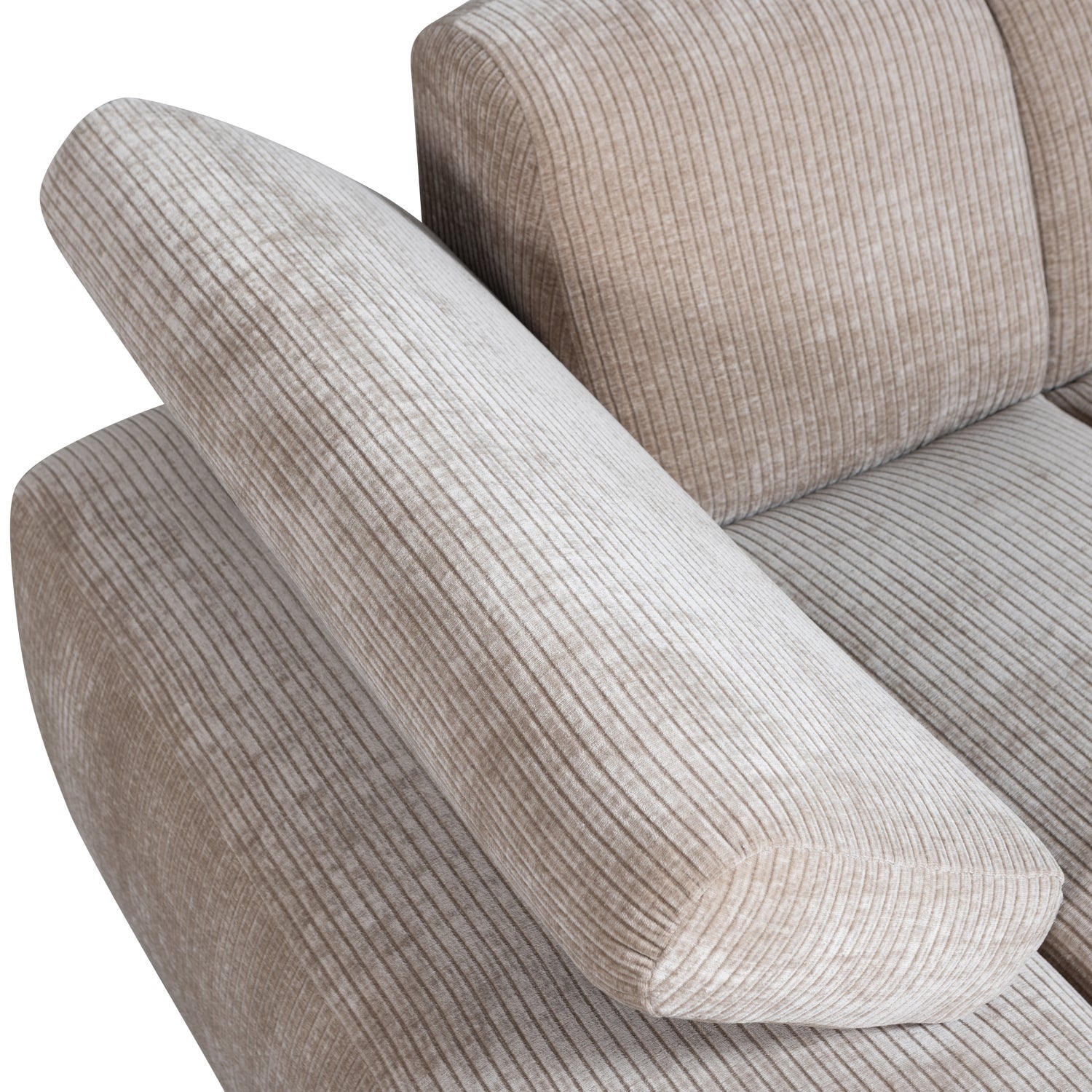 Modulares Sofa MOJO - linksseitiger Chaiselongue in dunkelbeigem Cord