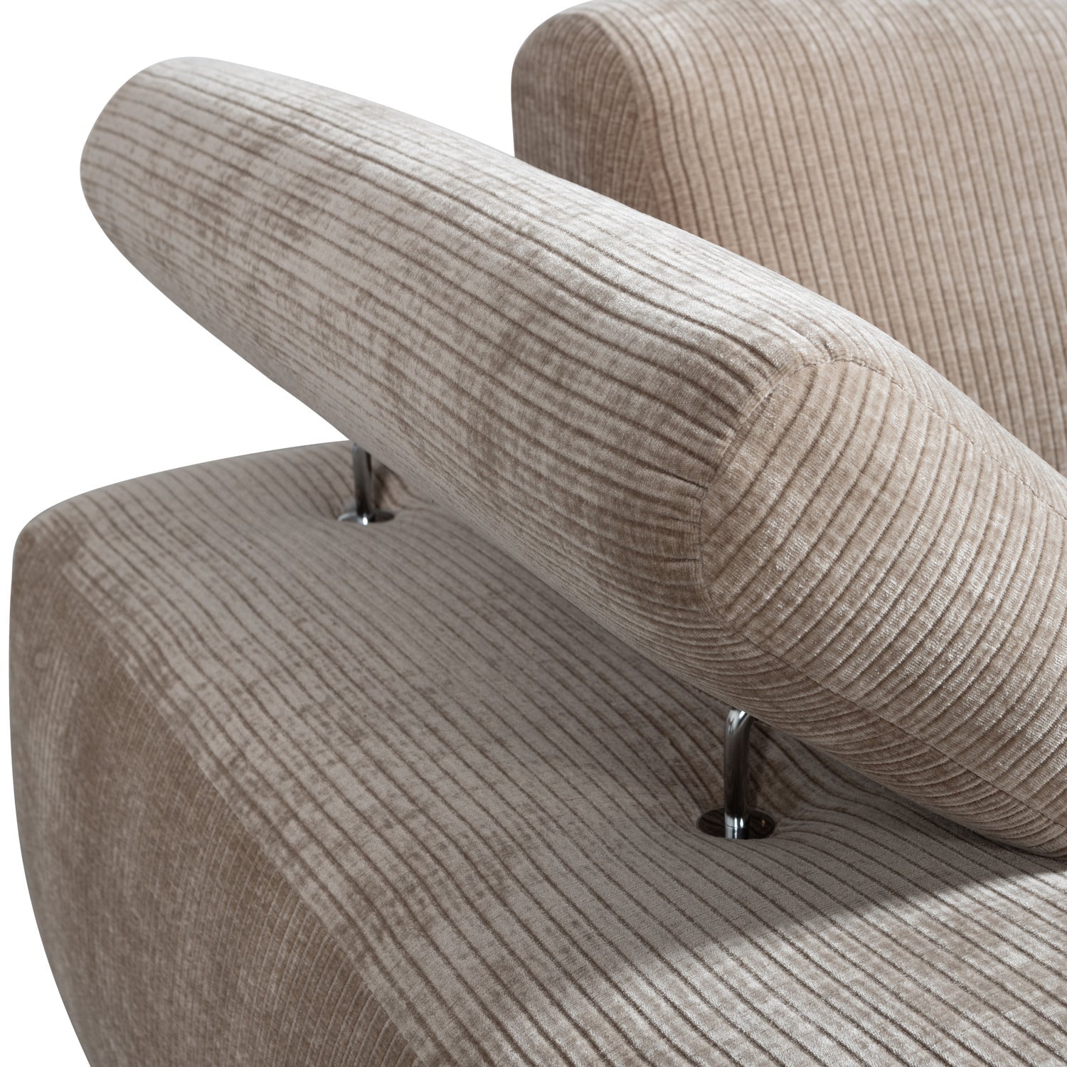 Modulares Sofa MOJO - linksseitiger Chaiselongue in dunkelbeigem Cord