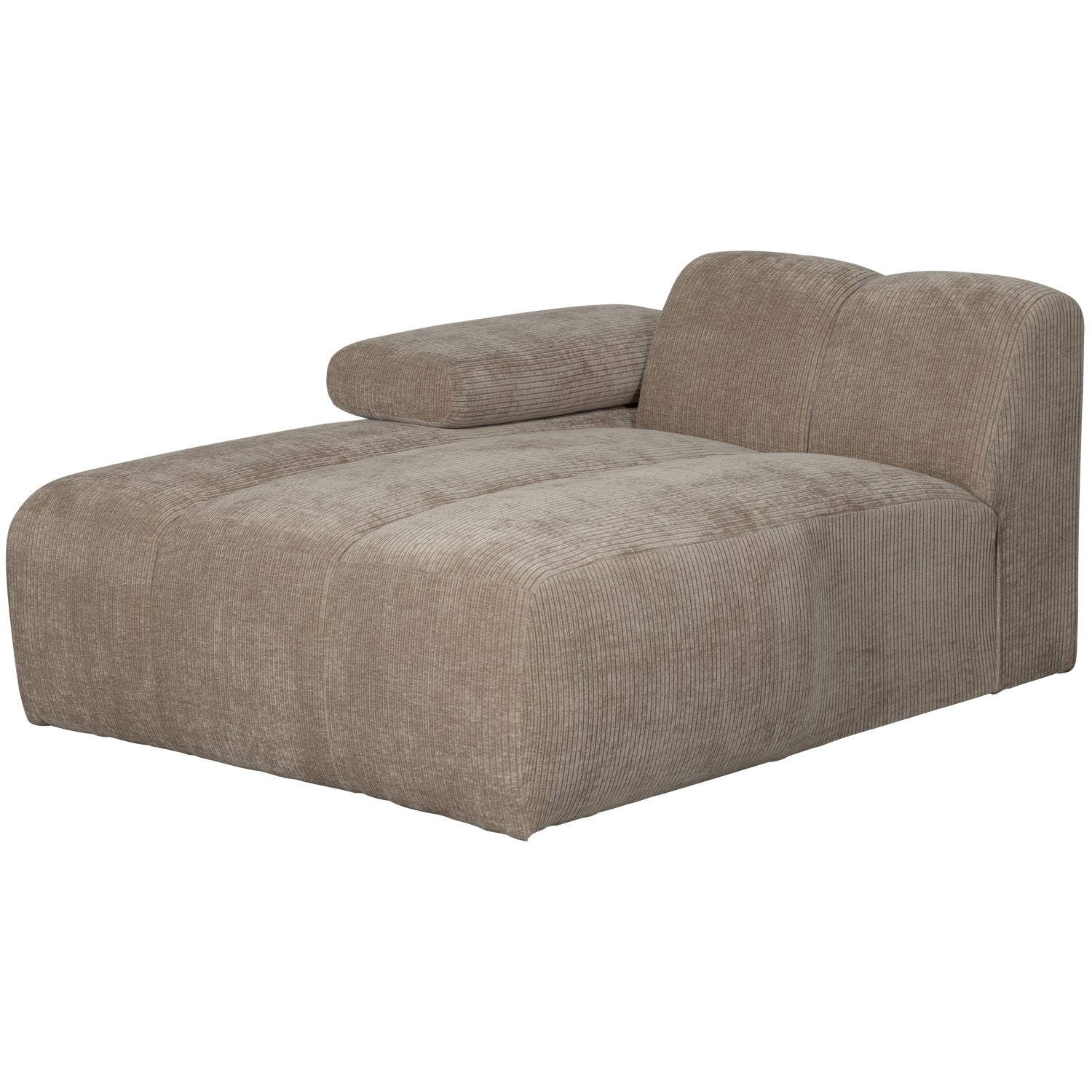 Modulares Sofa MOJO - linksseitiger Chaiselongue in dunkelbeigem Cord