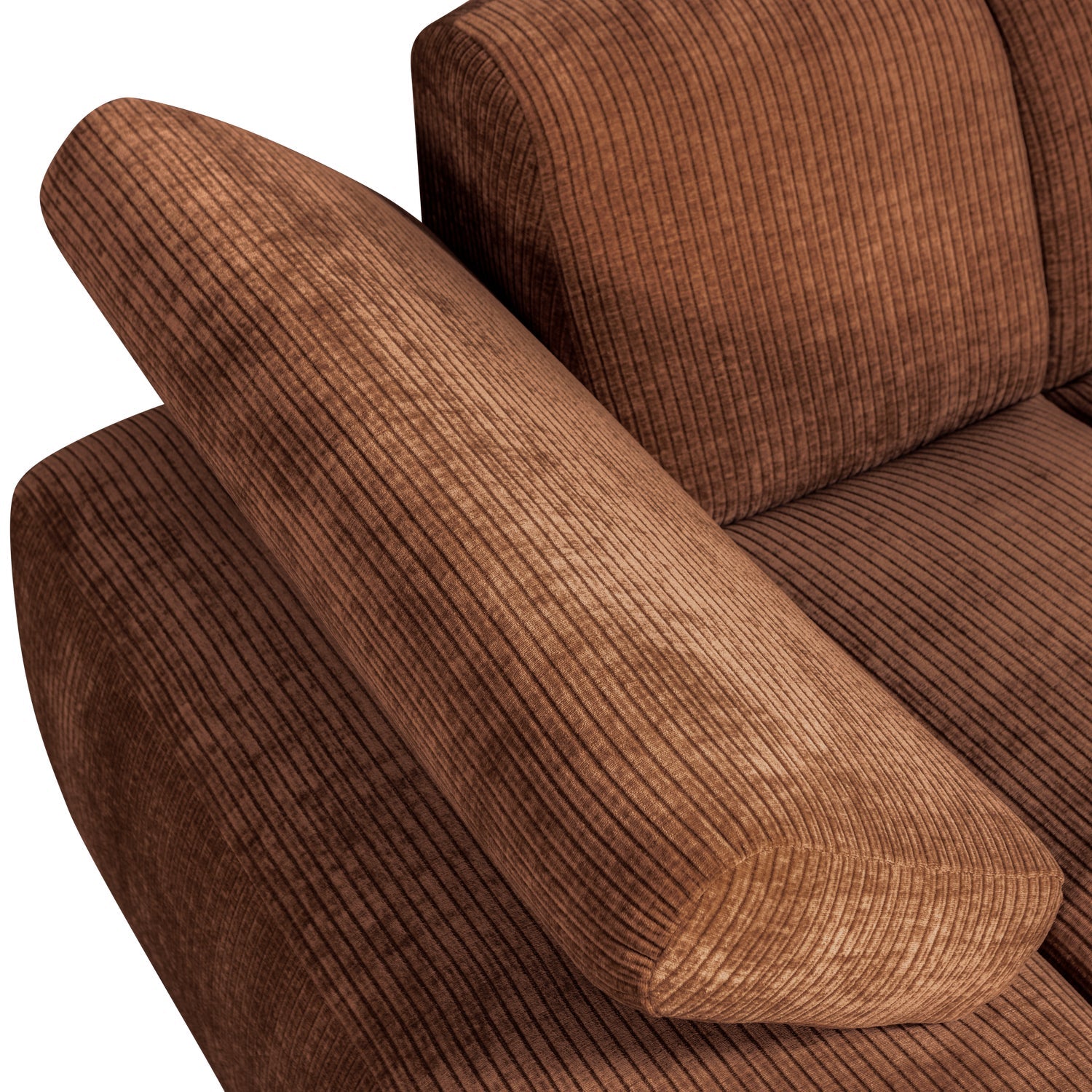 Modulares Sofa MOJO - linksseitiger Chaiselongue aus braunem Cord
