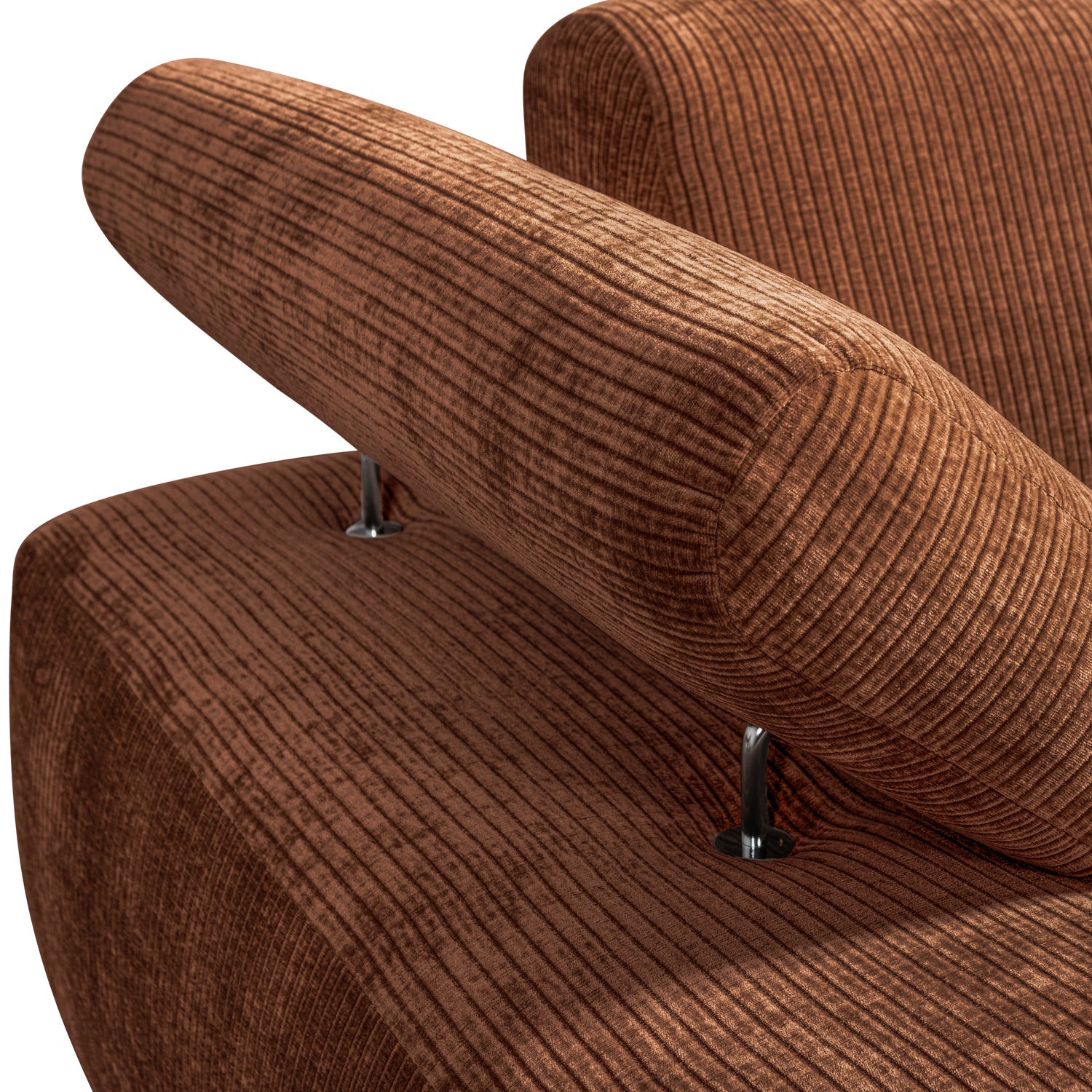 Modulares Sofa MOJO - linksseitiger Chaiselongue aus braunem Cord