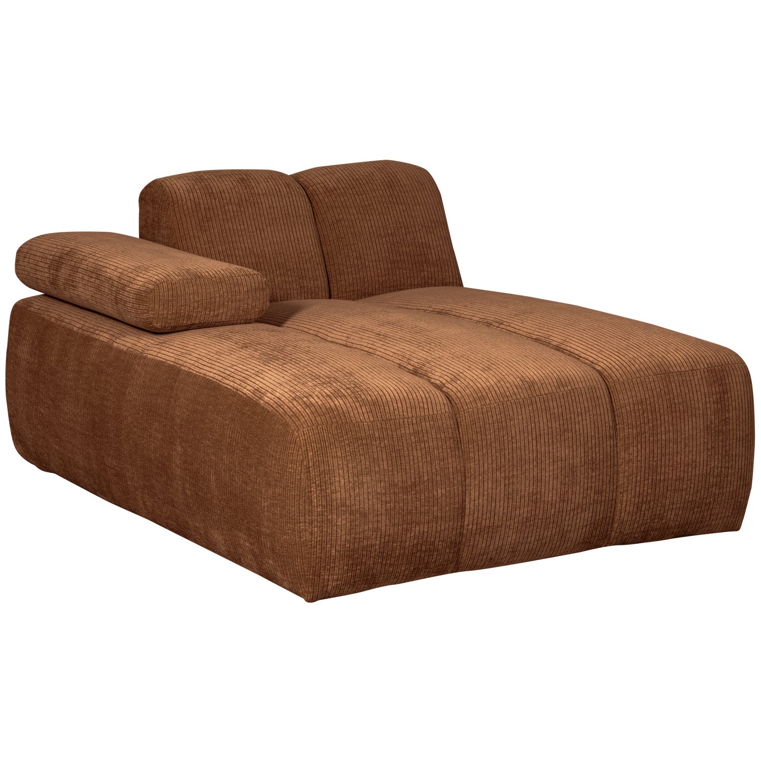 Modulares Sofa MOJO - linksseitiger Chaiselongue aus braunem Cord
