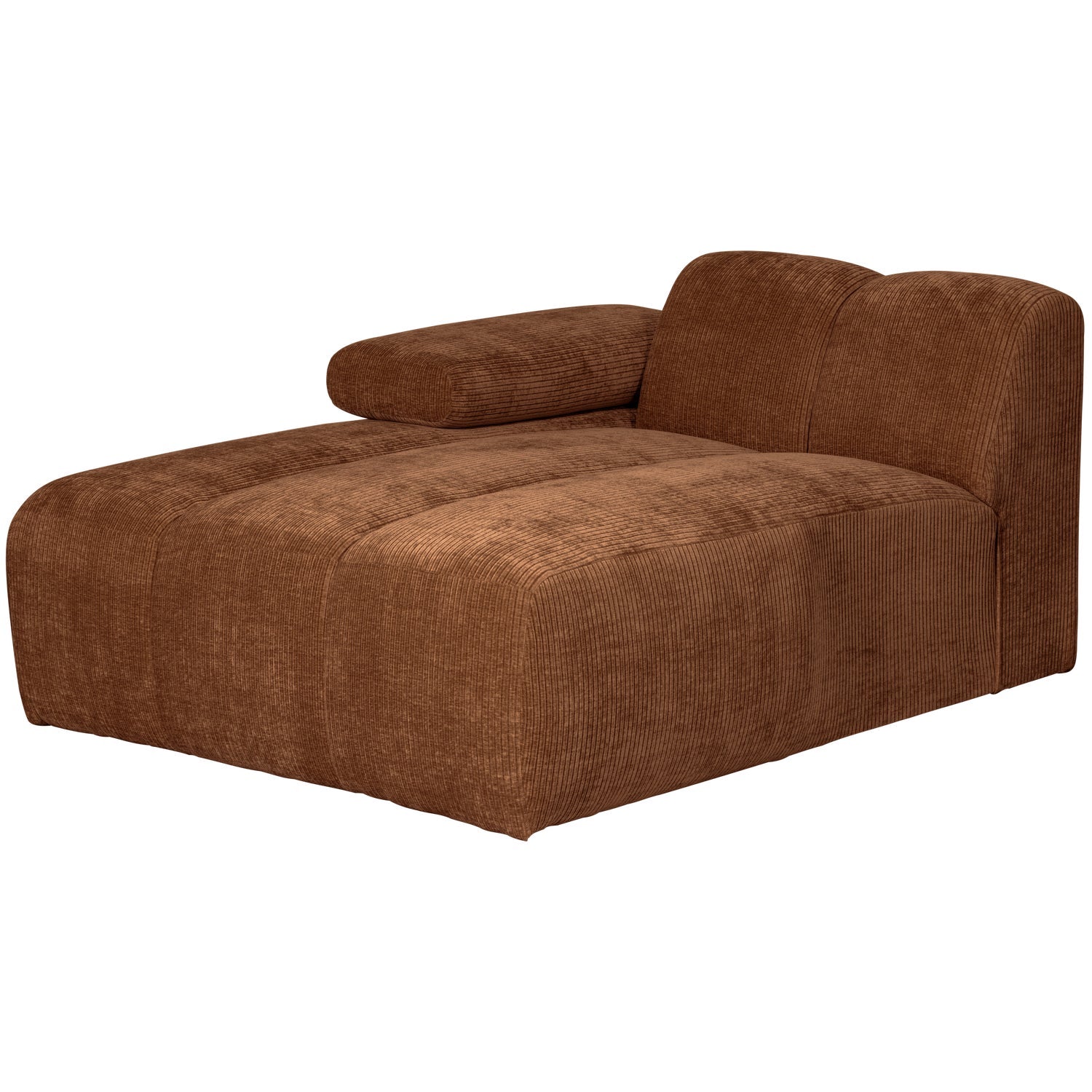 Modulares Sofa MOJO - linksseitiger Chaiselongue aus braunem Cord
