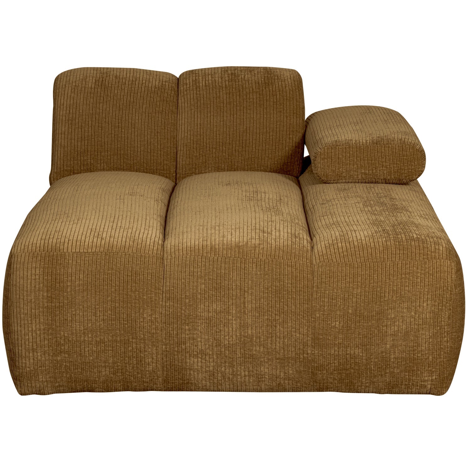 Modulares Sofa MOJO - rechter Chaiselong dunkel honigfarbener Cordstoff