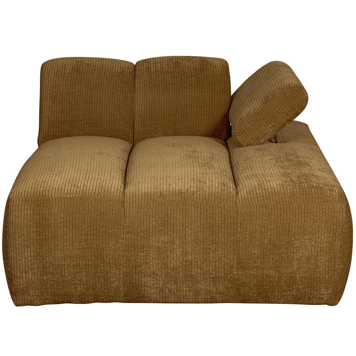 Modulares Sofa MOJO - rechter Chaiselong dunkel honigfarbener Cordstoff