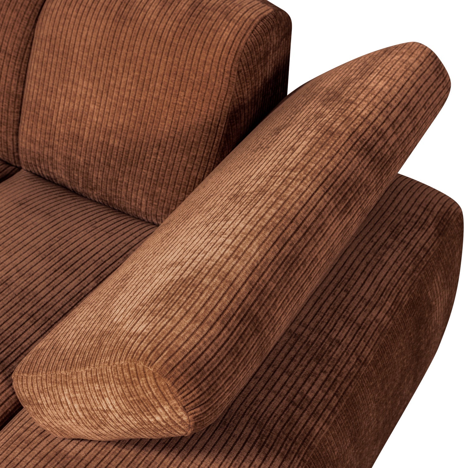 Modulares Sofa MOJO - rechtsseitiger Chaiselongue aus braunem Cord