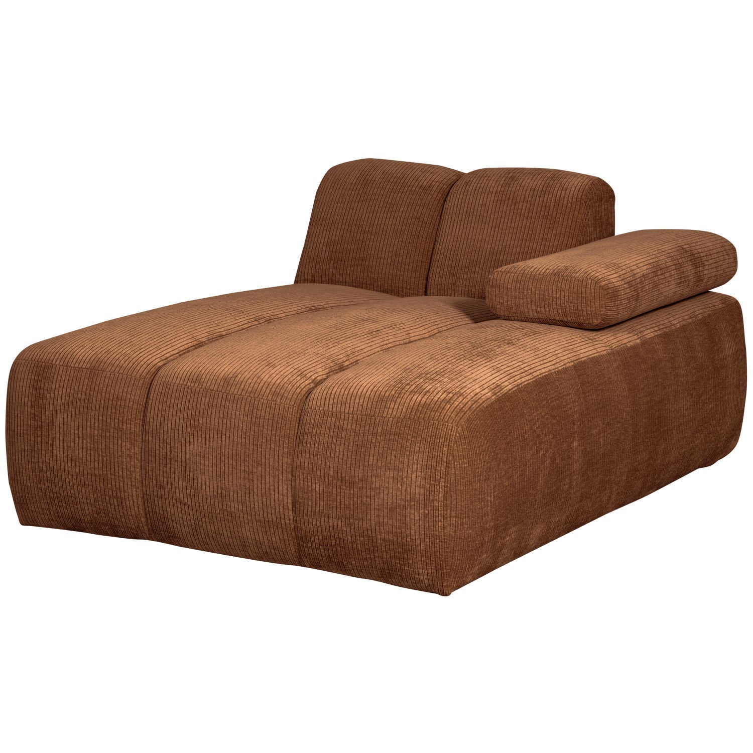 Modulares Sofa MOJO - rechtsseitiger Chaiselongue aus braunem Cord
