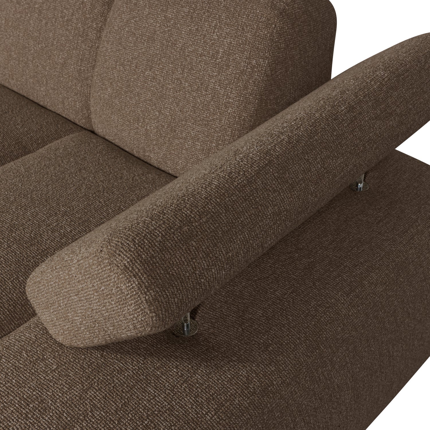 Modulaire bank MOJO - rechtszijdige chaise longue donkerbruin bouclé