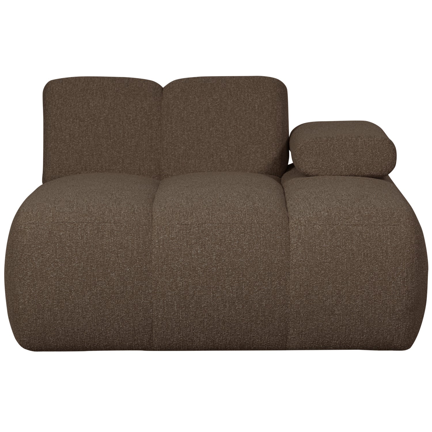 Modulaire bank MOJO - rechtszijdige chaise longue donkerbruin bouclé
