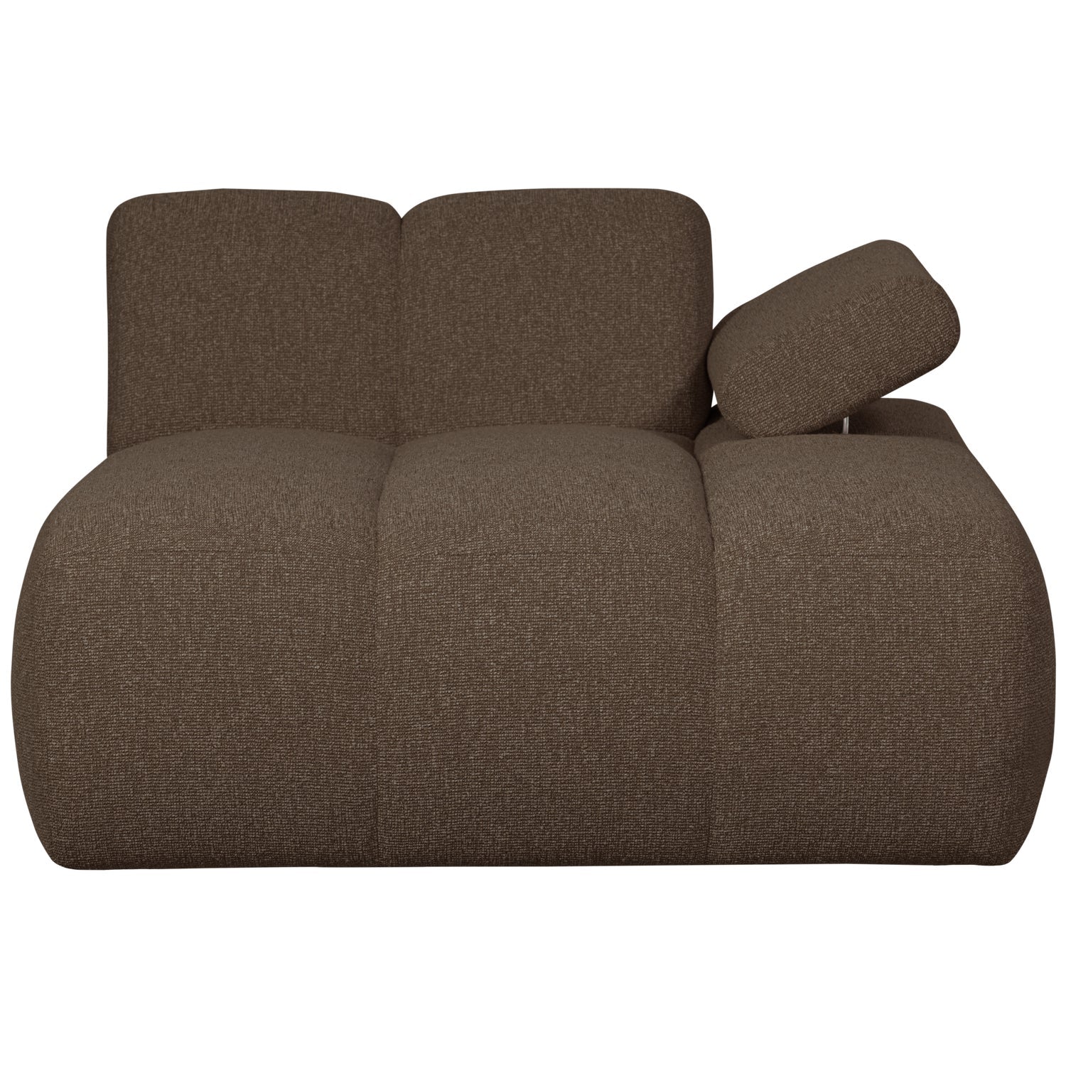 Modulaire bank MOJO - rechtszijdige chaise longue donkerbruin bouclé