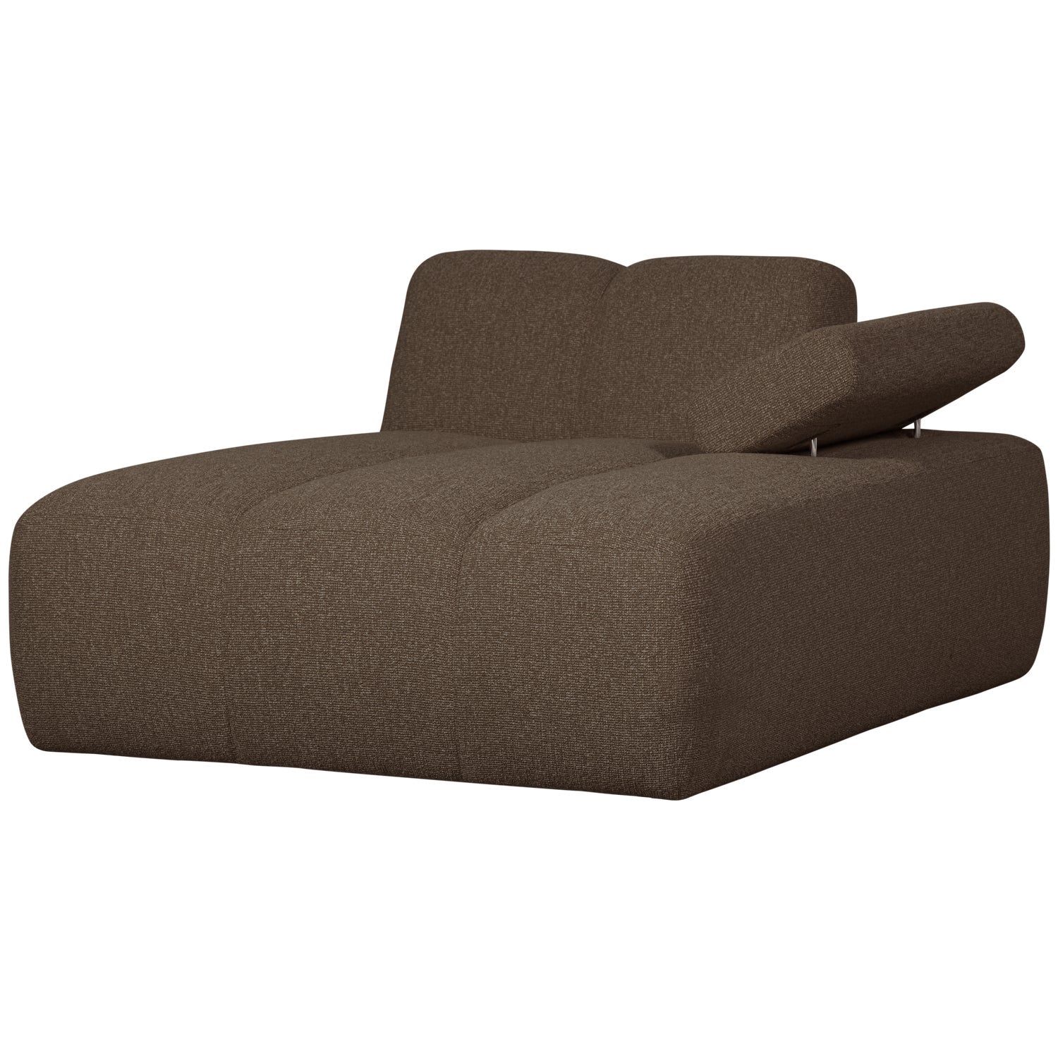 Modulaire bank MOJO - rechtszijdige chaise longue donkerbruin bouclé