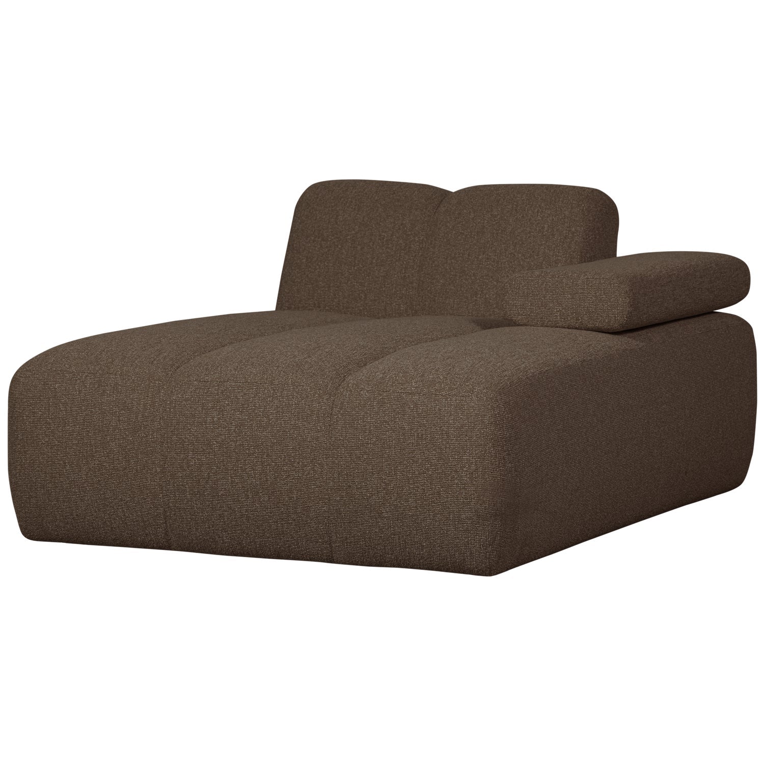 Modulaire bank MOJO - rechtszijdige chaise longue donkerbruin bouclé