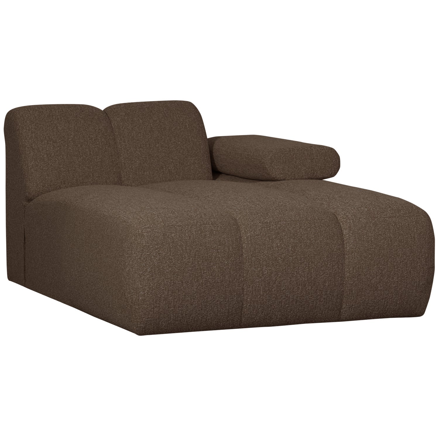 Modulaire bank MOJO - rechtszijdige chaise longue donkerbruin bouclé