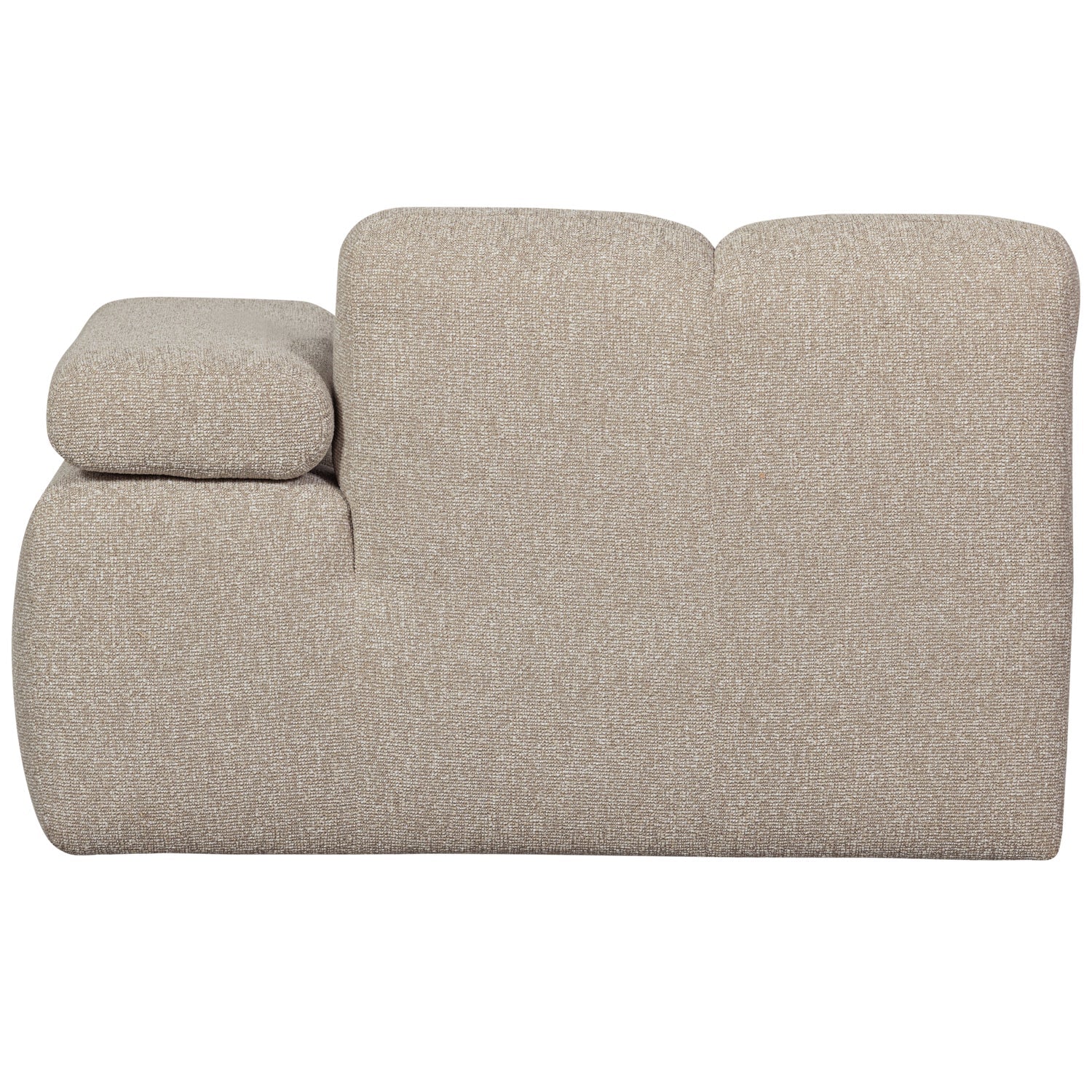 Modulares Sofa MOJO - rechtsseitiger Chaiselongue in beigem Mélange Bouclé