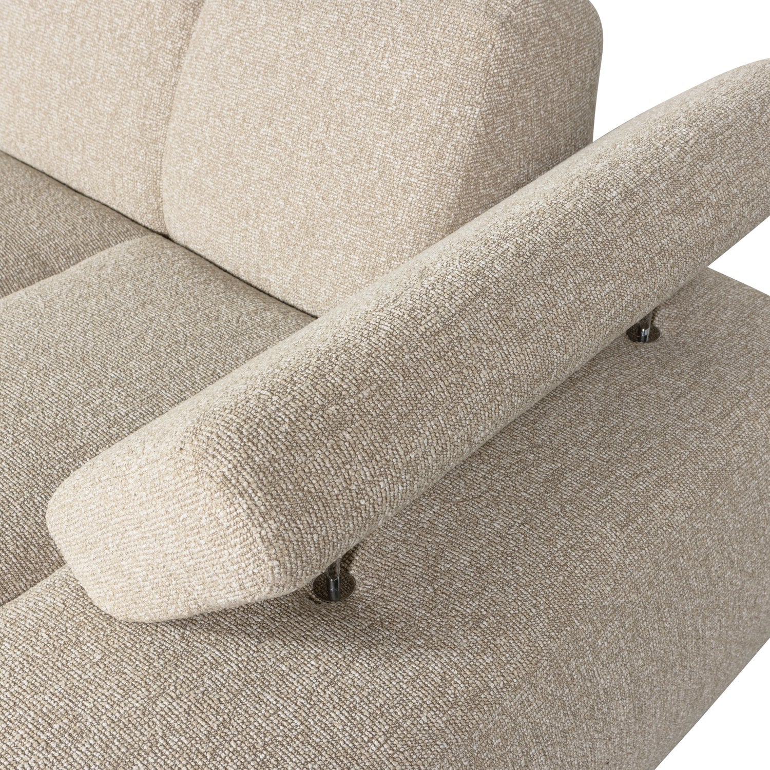 Modulares Sofa MOJO - rechtsseitiger Chaiselongue in beigem Mélange Bouclé