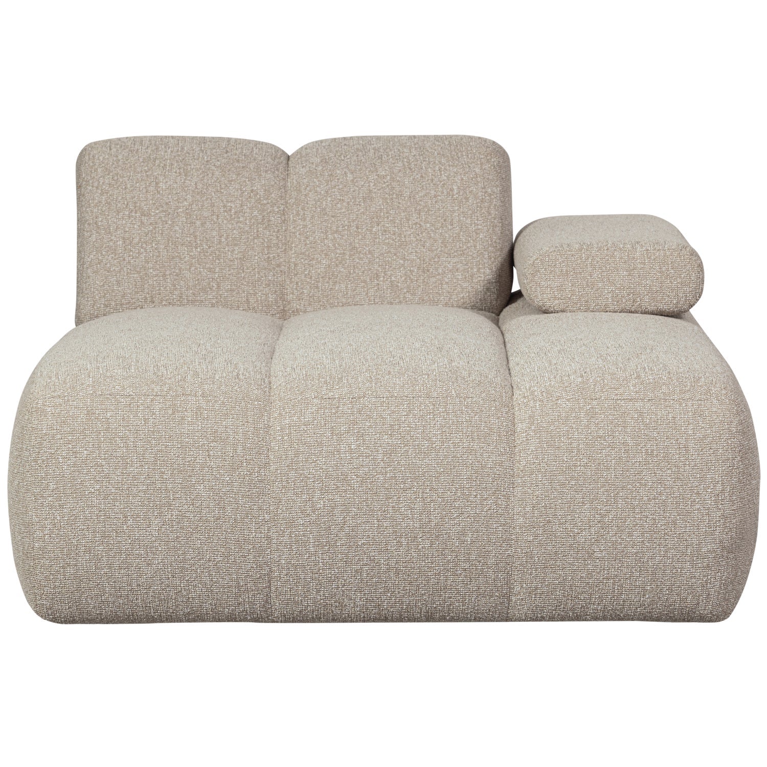 Modulares Sofa MOJO - rechtsseitiger Chaiselongue in beigem Mélange Bouclé
