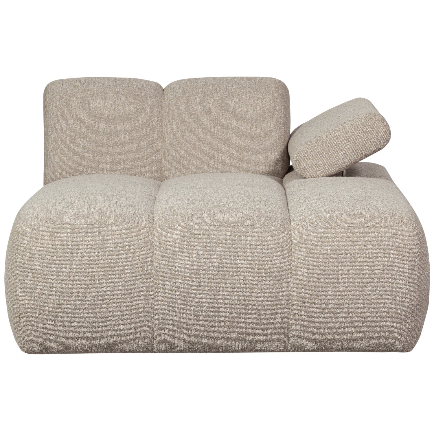 Modulares Sofa MOJO - rechtsseitiger Chaiselongue in beigem Mélange Bouclé