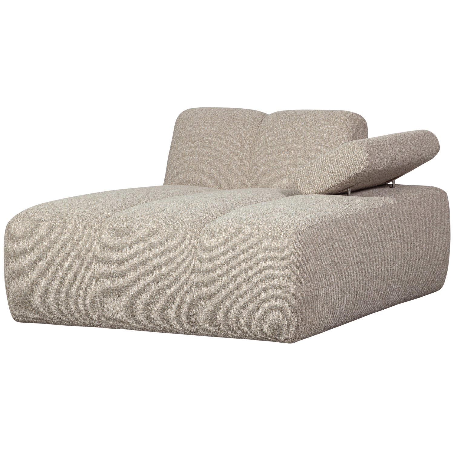 Modulares Sofa MOJO - rechtsseitiger Chaiselongue in beigem Mélange Bouclé