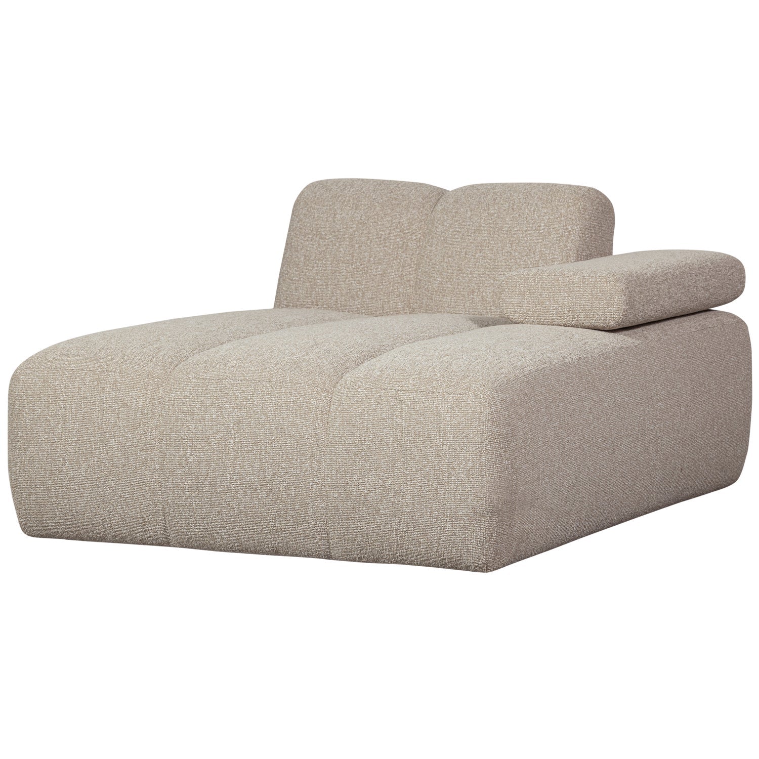 Modulares Sofa MOJO - rechtsseitiger Chaiselongue in beigem Mélange Bouclé