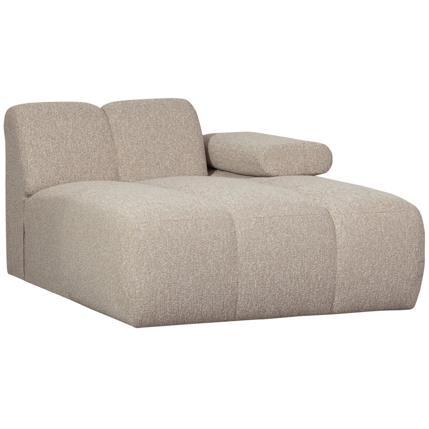 Modulares Sofa MOJO - rechtsseitiger Chaiselongue in beigem Mélange Bouclé